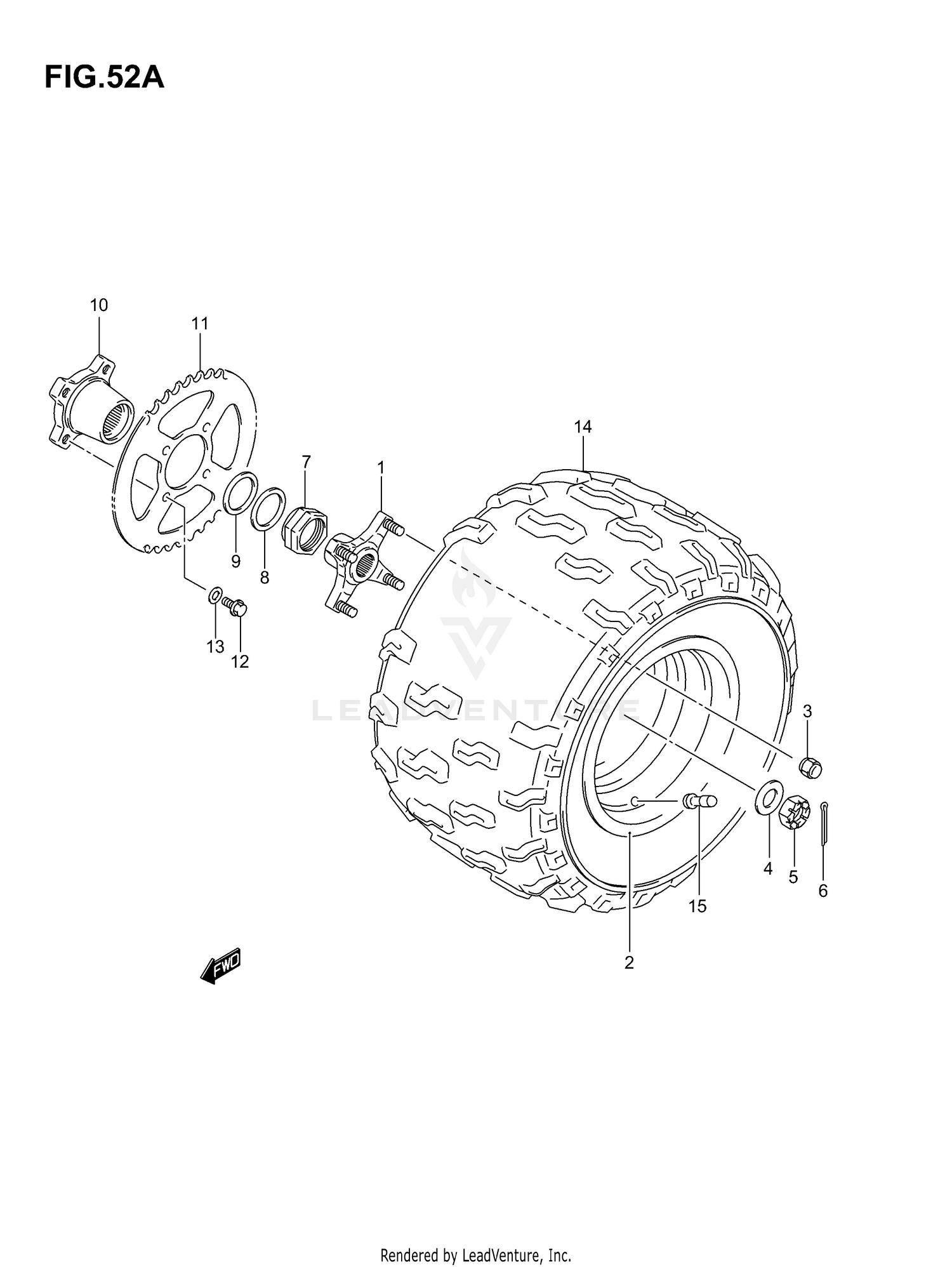 LEFT REAR WHEEL (MODEL K5/K6/K7)
