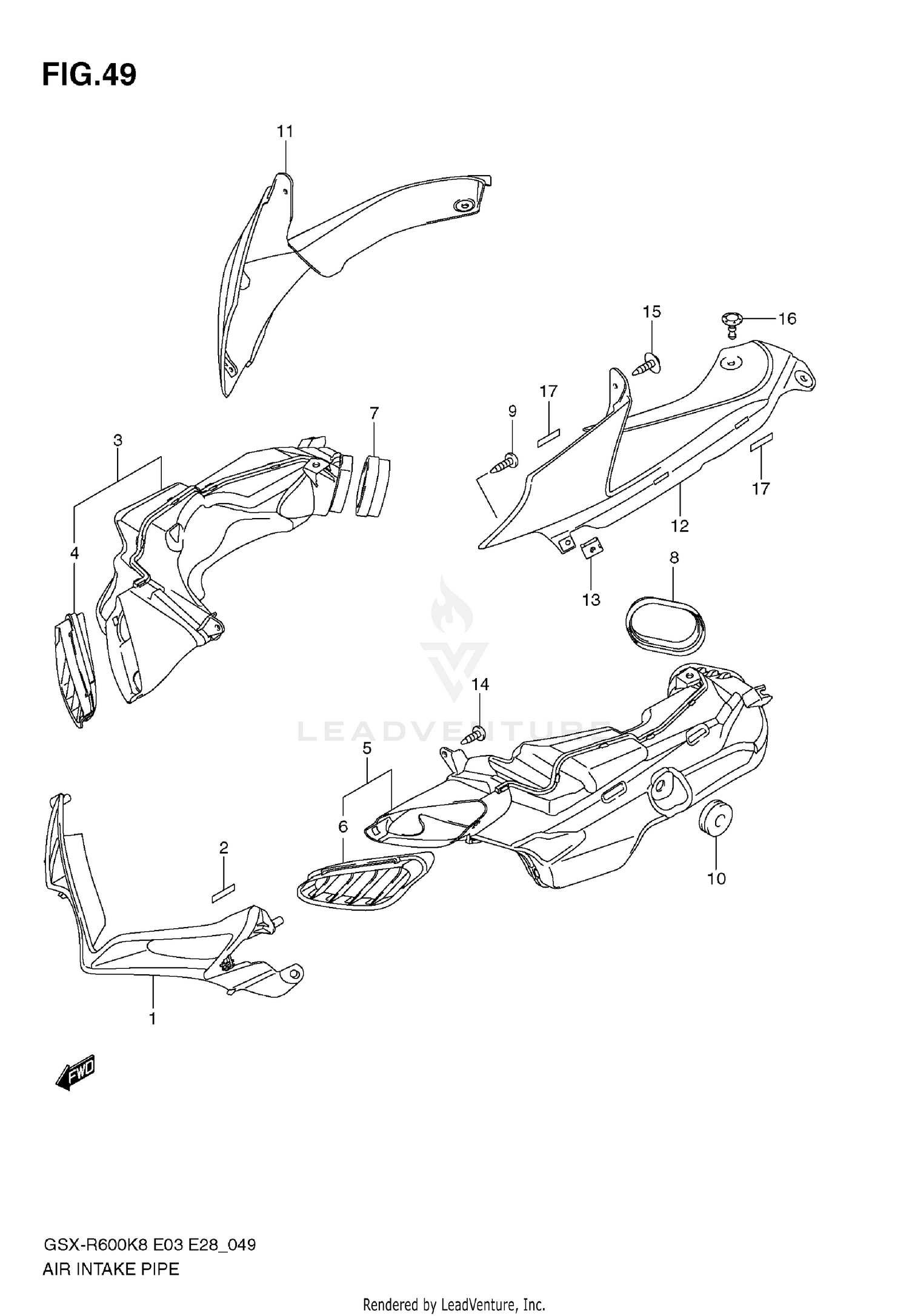 AIR INTAKE PIPE (MODEL K8)