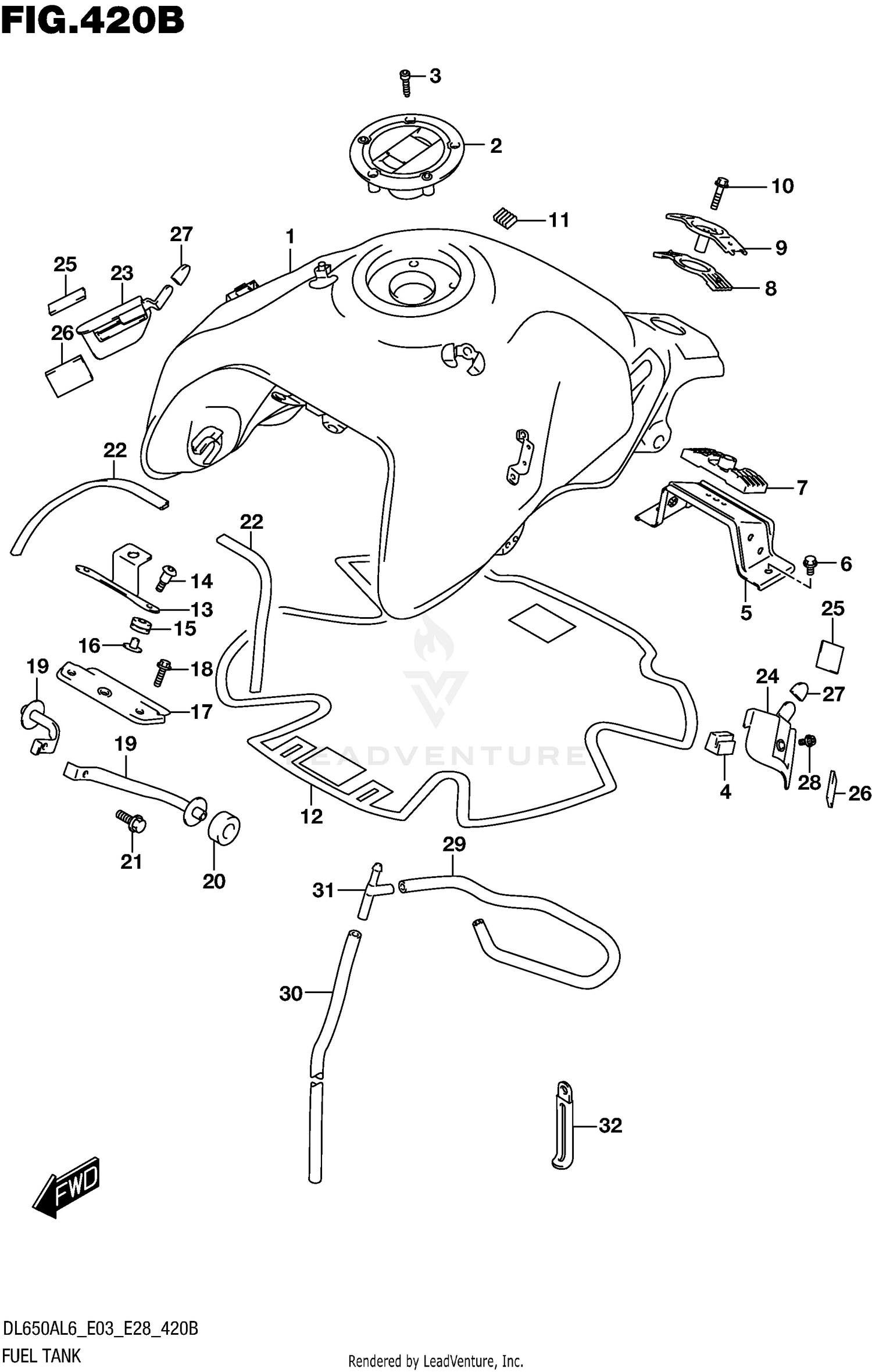 FUEL TANK (DL650AL6 E33)