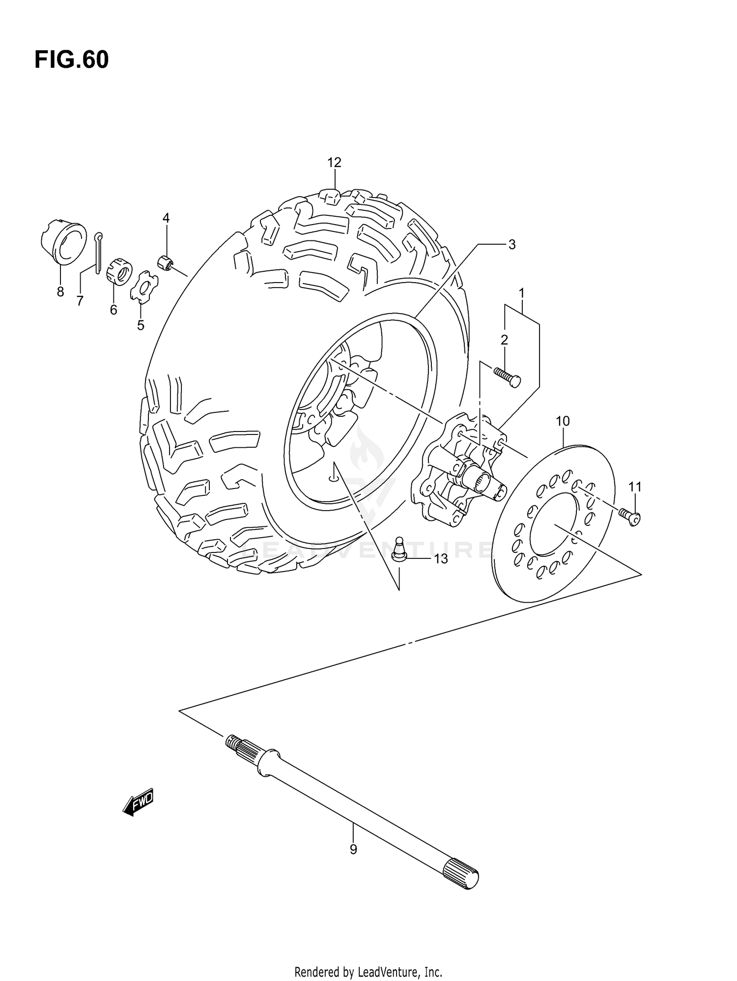 RIGHT REAR WHEEL (MODEL K4/K5)