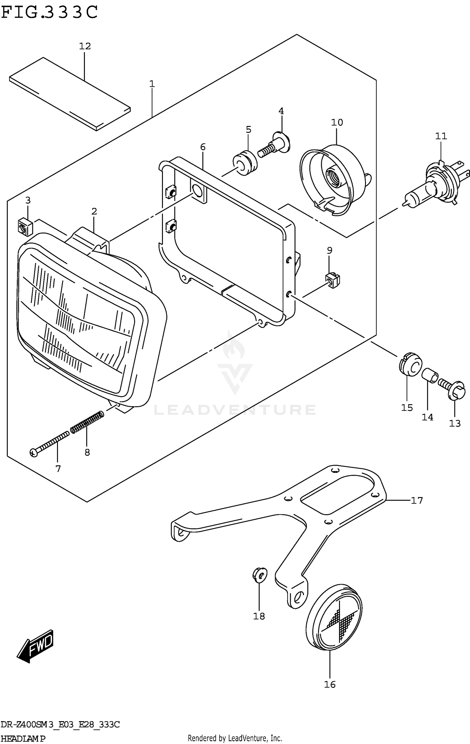 HEADLAMP (DR-Z400SM3 E33)
