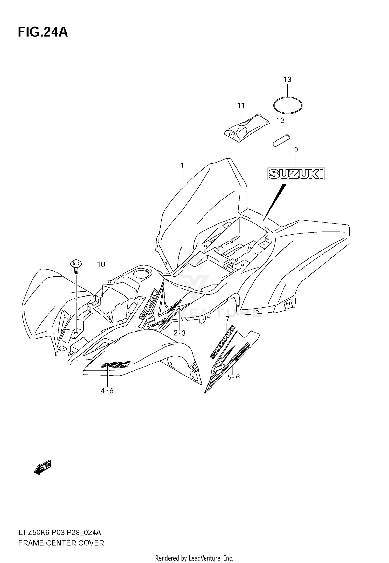 FRAME CENTER COVER (MODEL K8/K9)