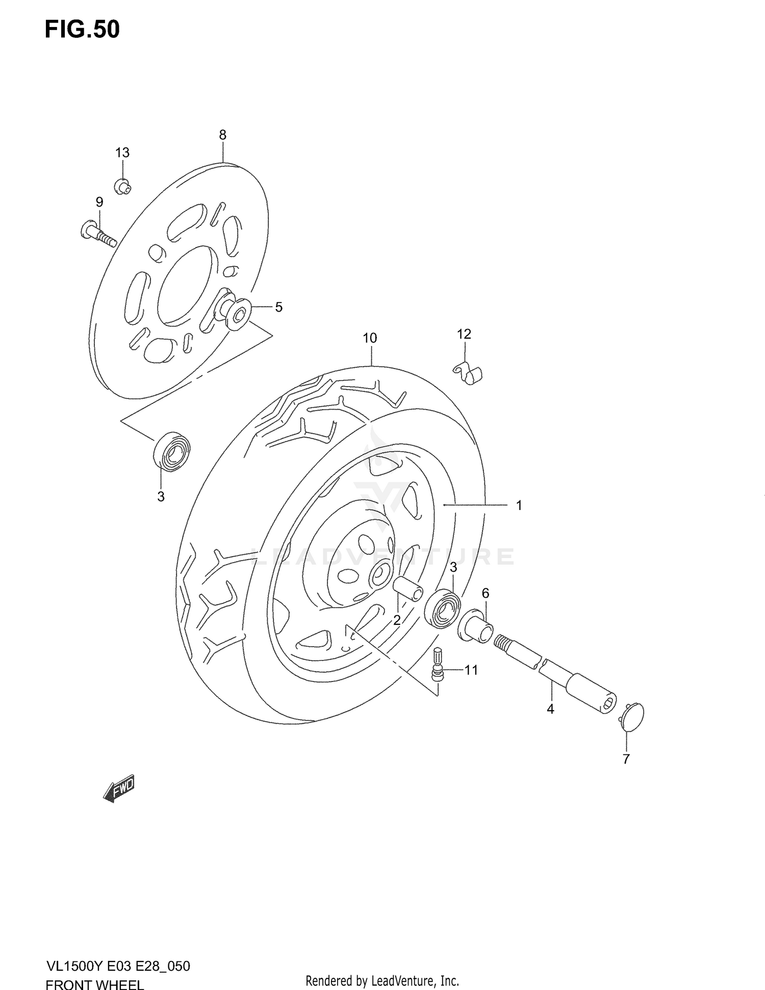 FRONT WHEEL (MODEL W/X/Y/K1)