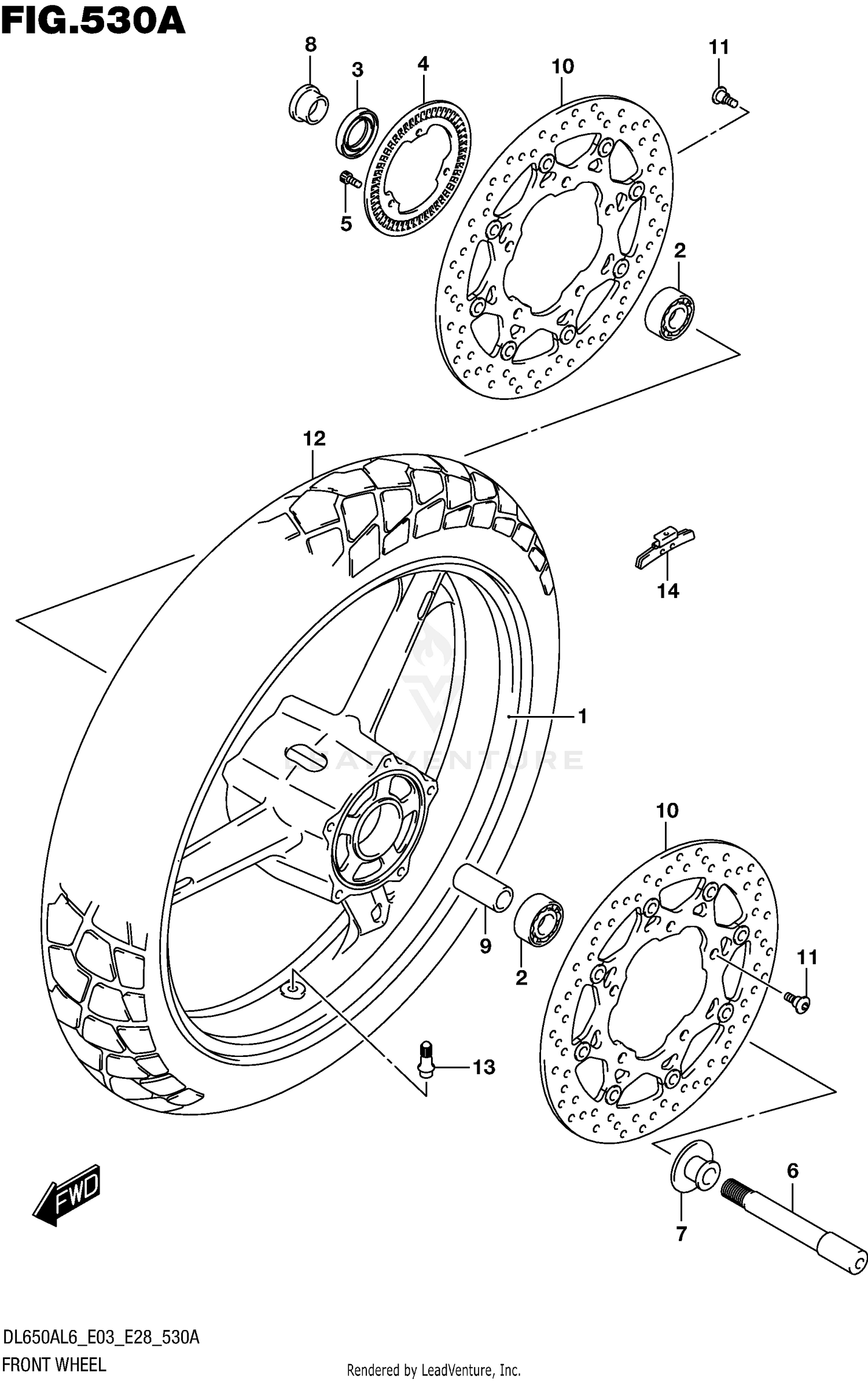 FRONT WHEEL (DL650AL6 E28)