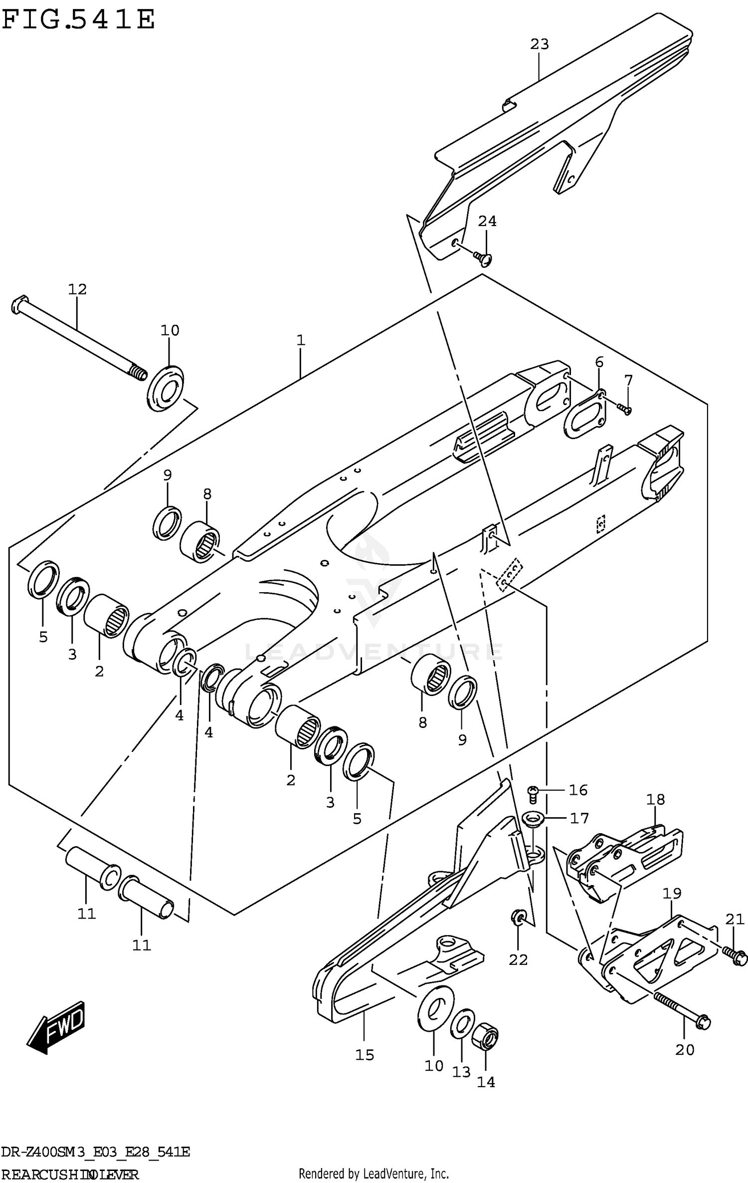 REAR SWINGINGARM (DR-Z400SMM3 E28)