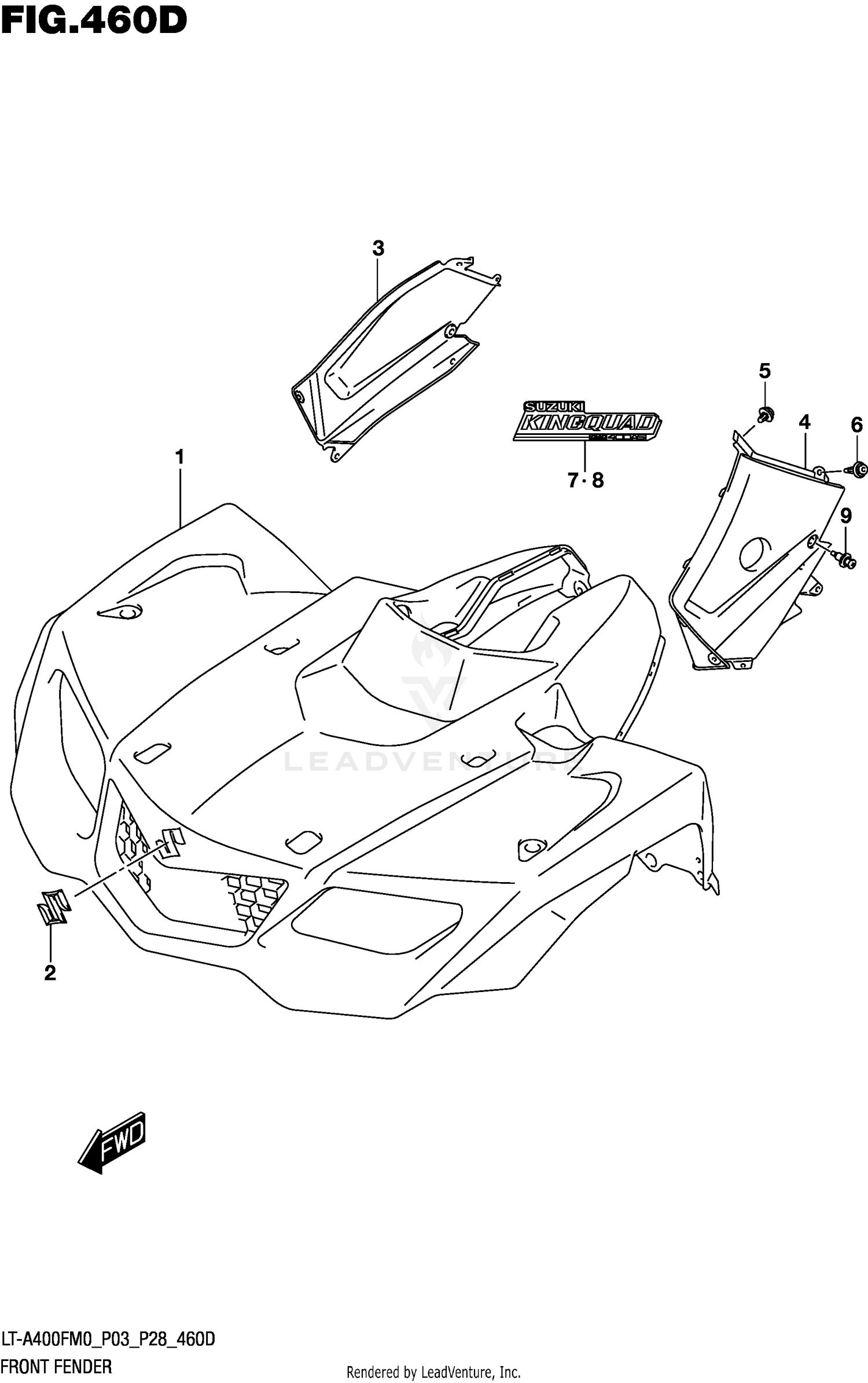 FRONT FENDER (LT-A400FZM0 P28)