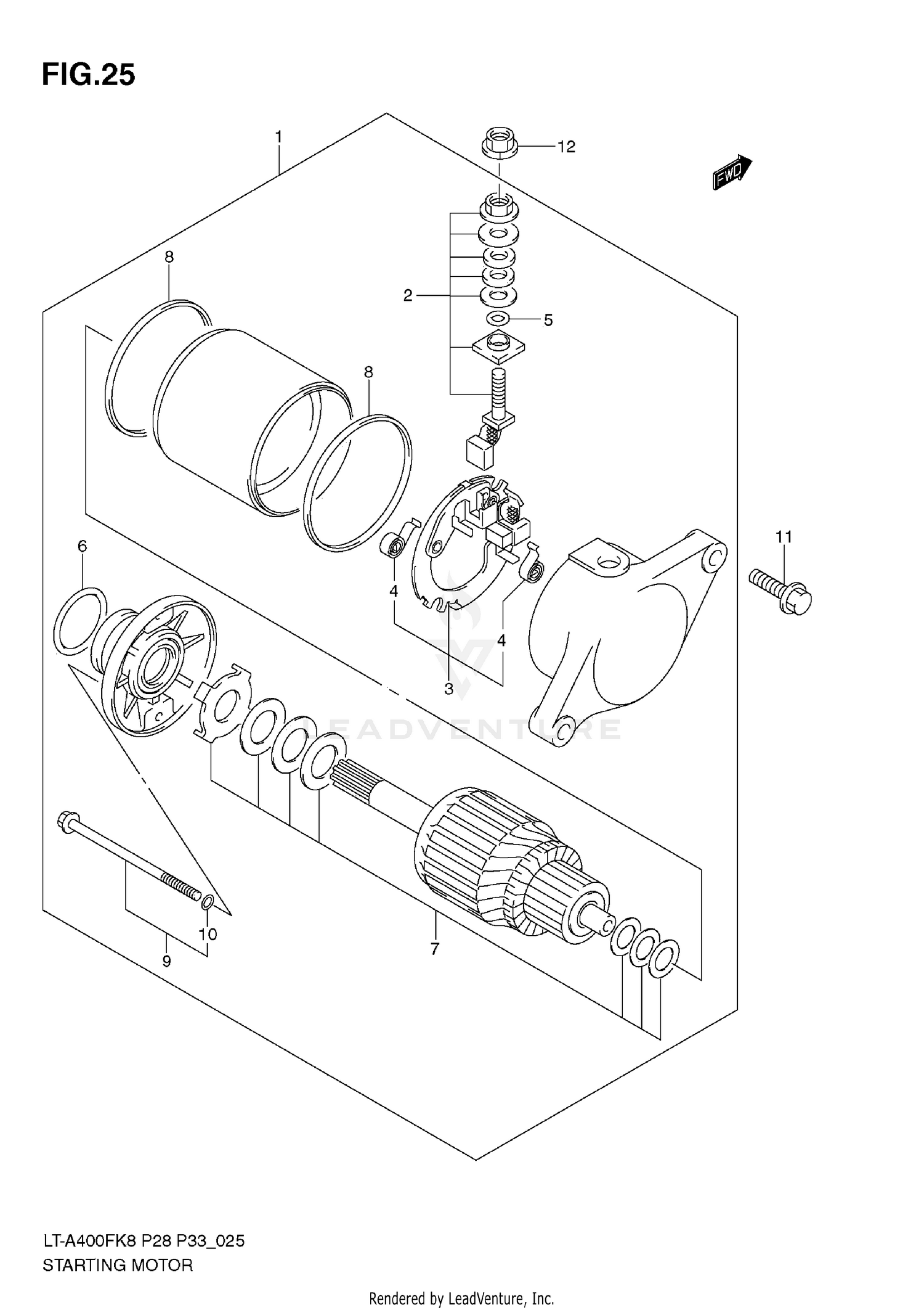 STARTING MOTOR (MODEL K8/K9)