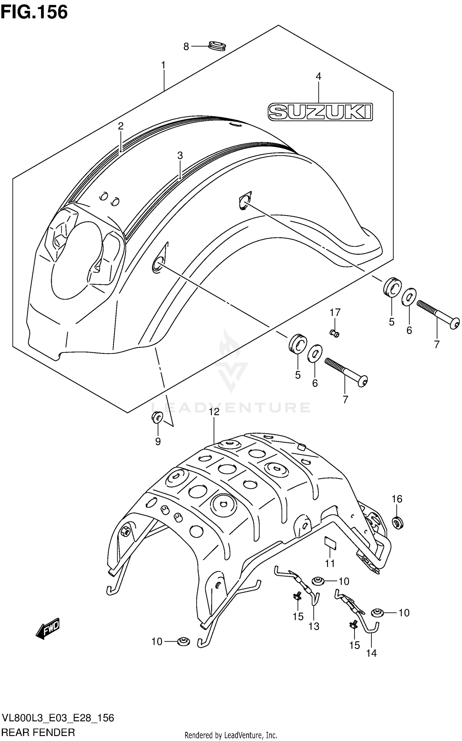 REAR FENDER (VL800CL3 E03)