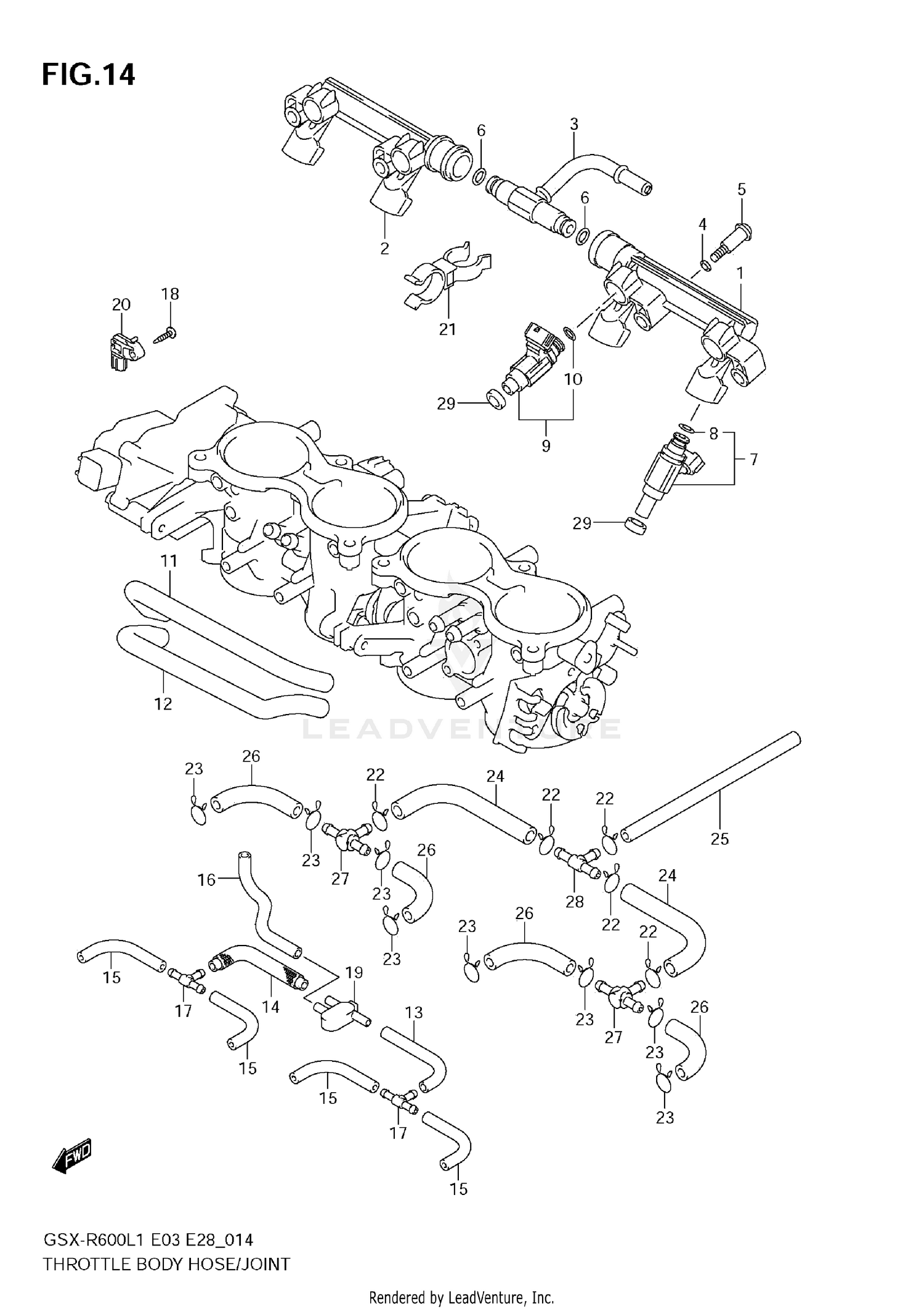THROTTLE BODY HOSE/JOINT (E33)