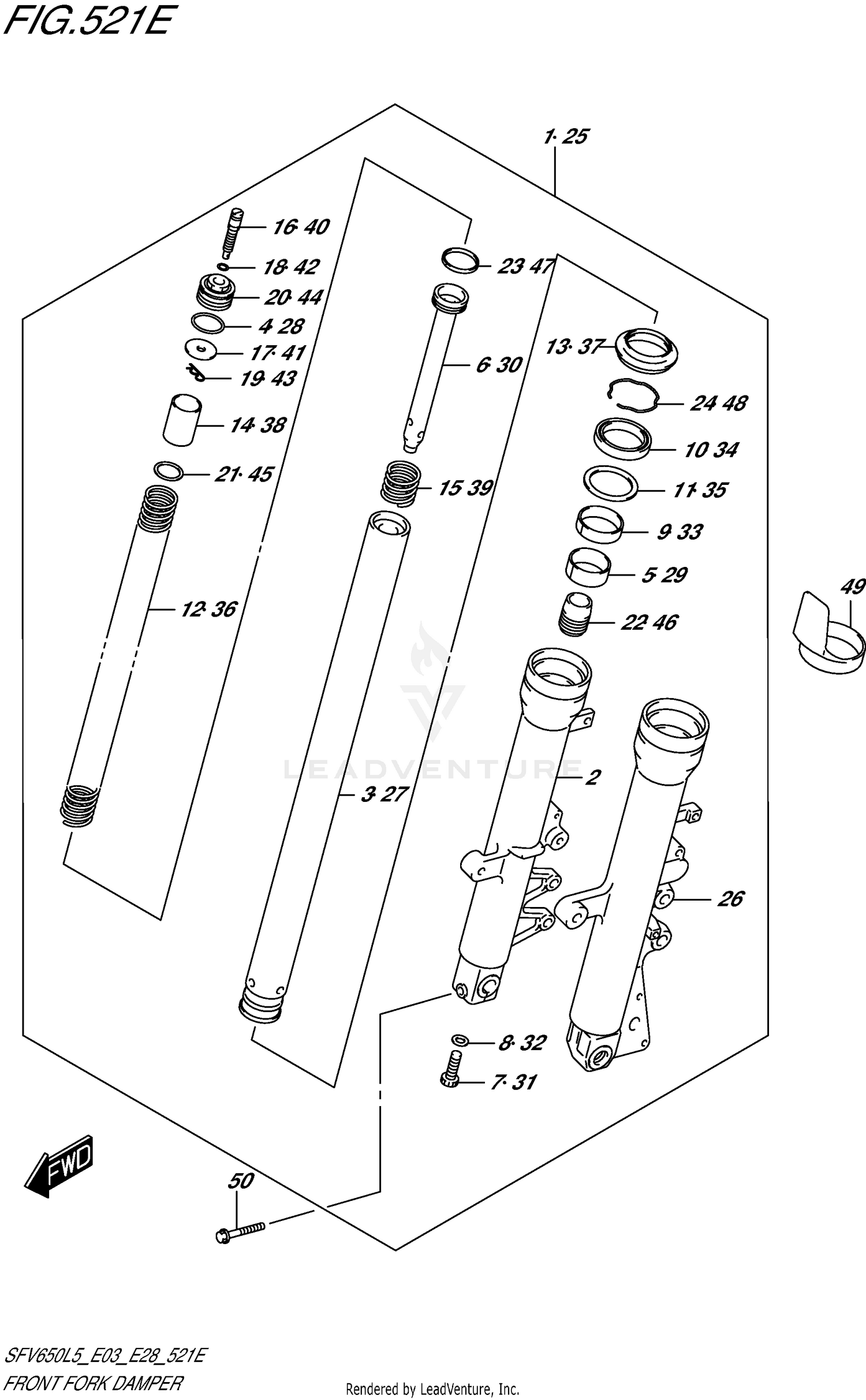 FRONT FORK DAMPER (SFV650AL5 E33)
