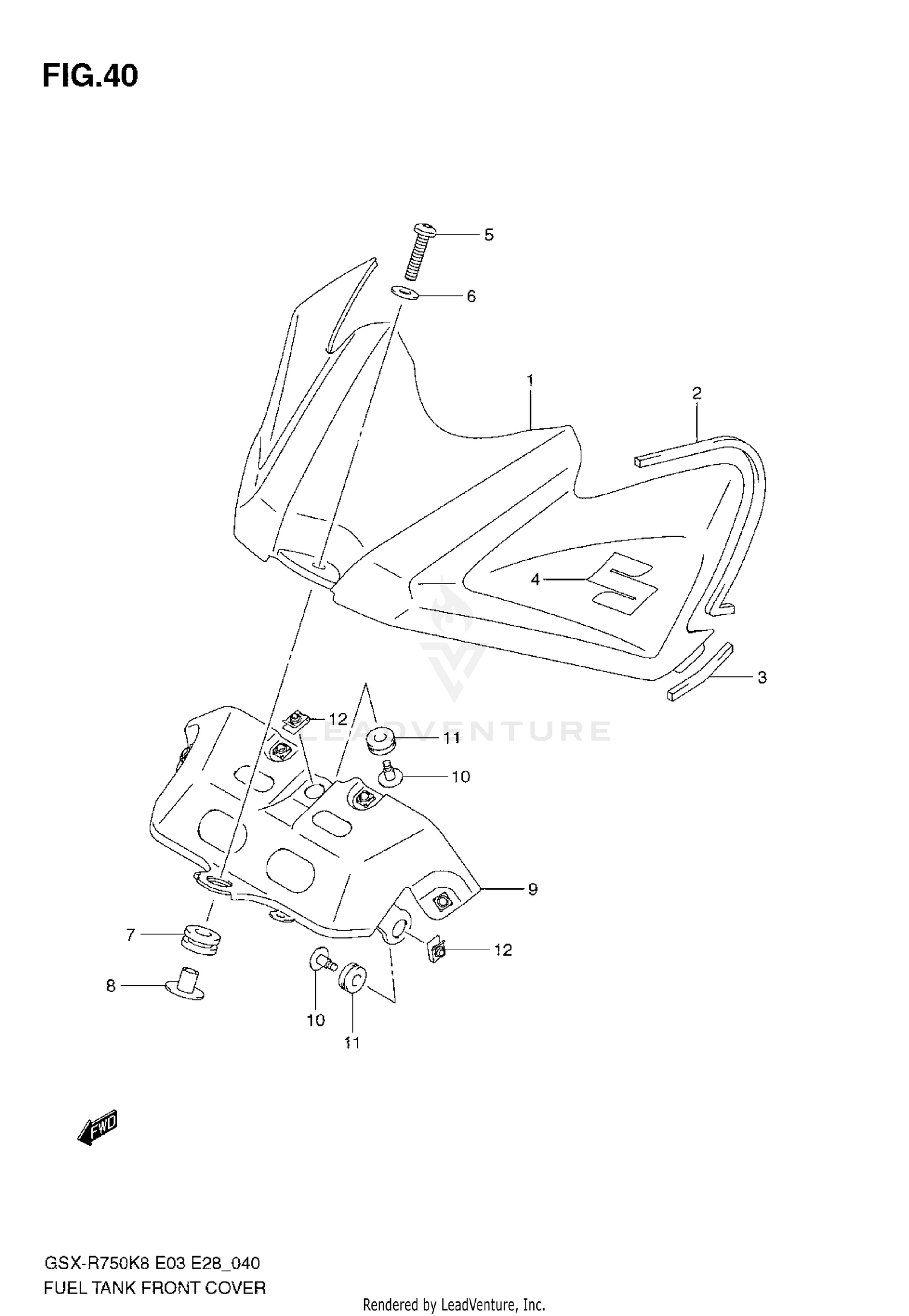 FUEL TANK FRONT C0VER
