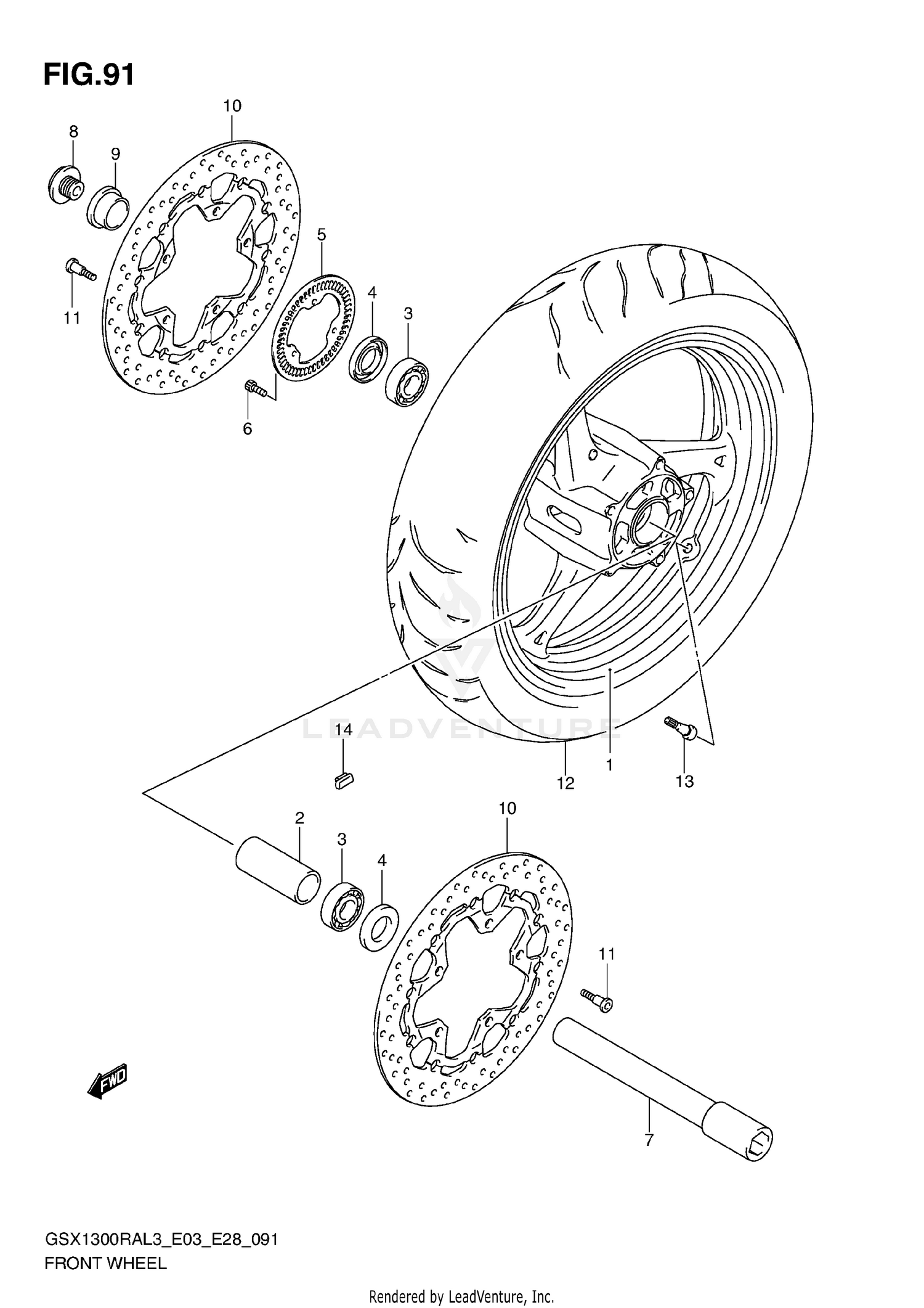 FRONT WHEEL (GSX1300RAL3 E03)