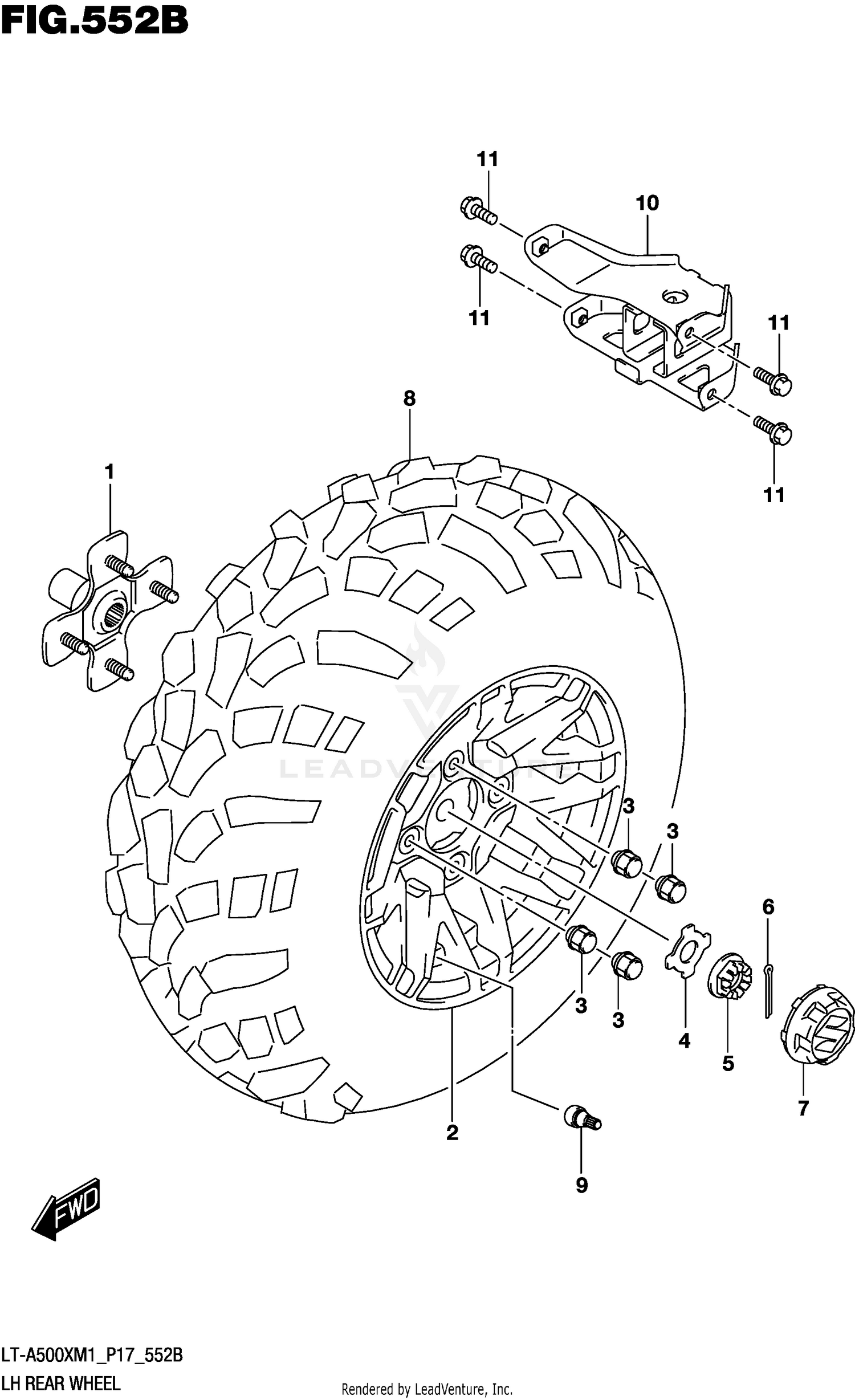 LH REAR WHEEL (LT-A500XPM1 P17)