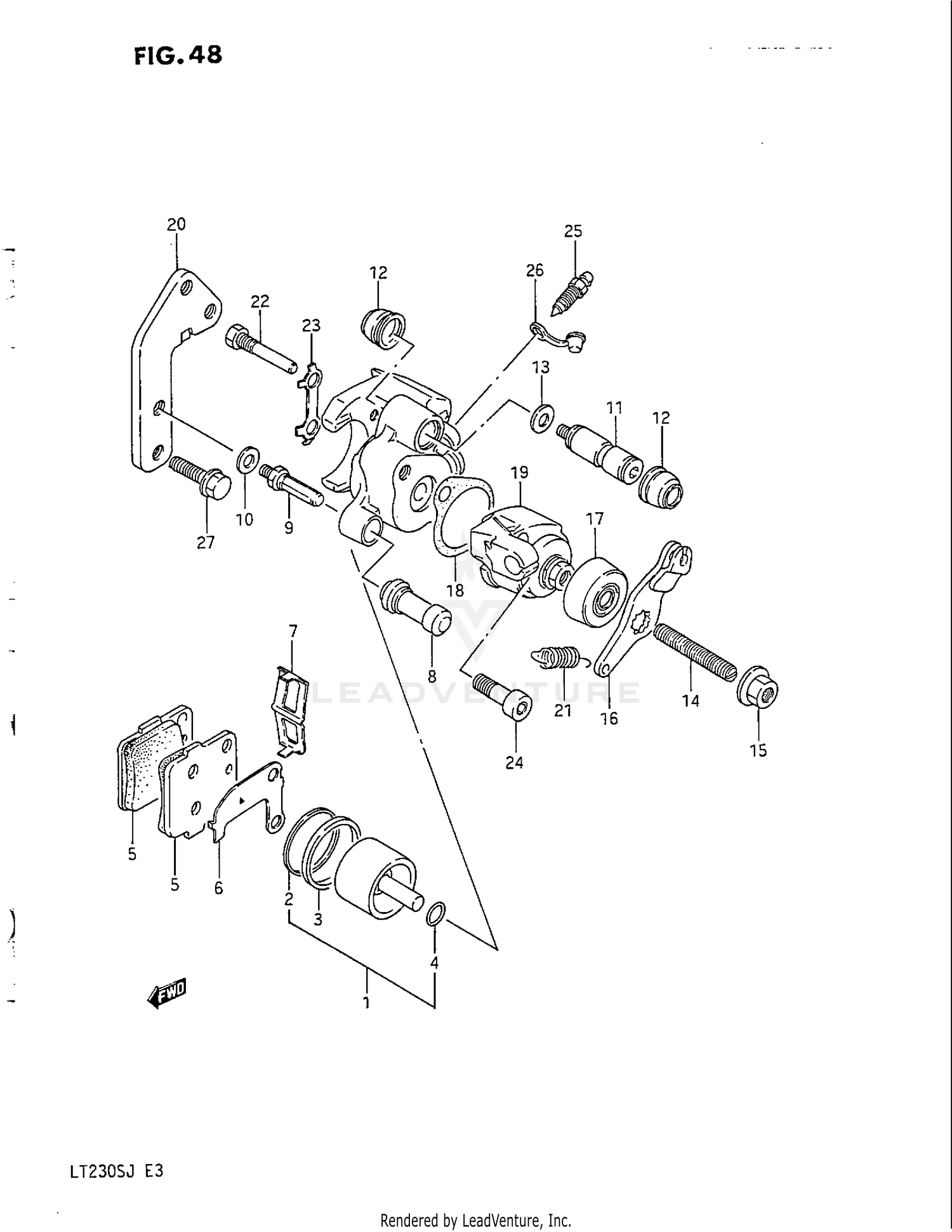 REAR CALIPER (MODEL H/J)