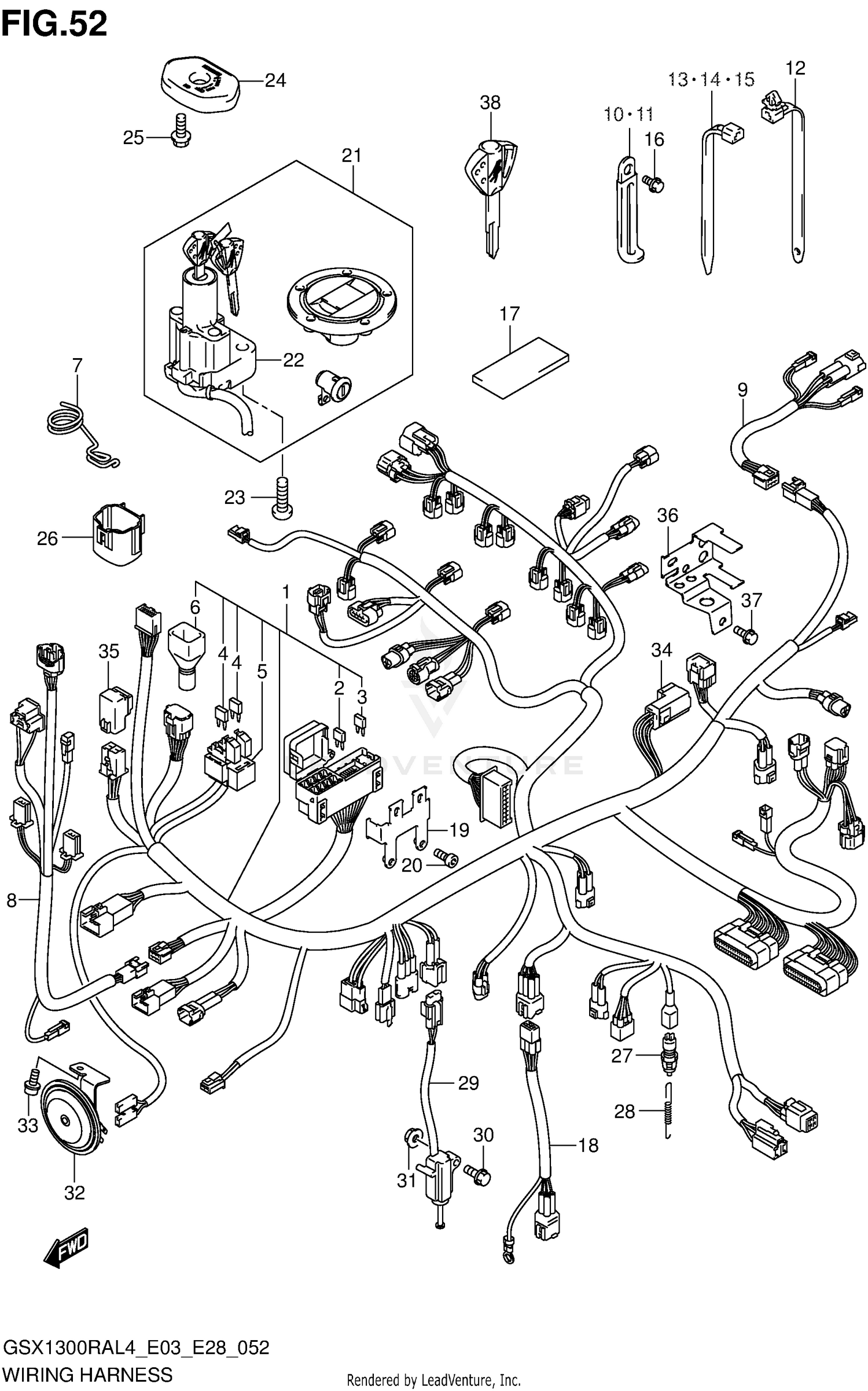 WIRING HARNESS (GSX1300RAL4 E33)