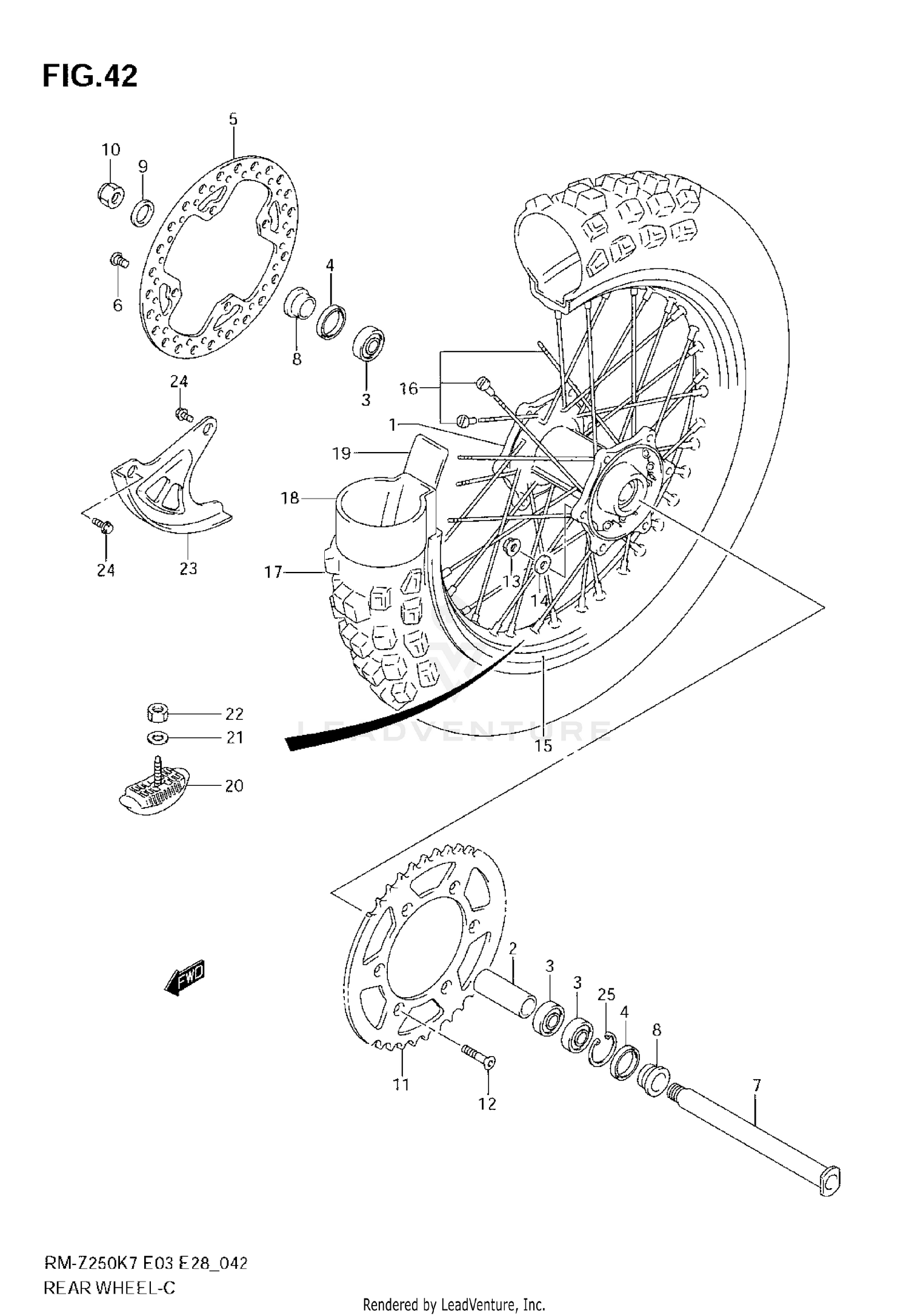 REAR WHEEL (MODEL K7)