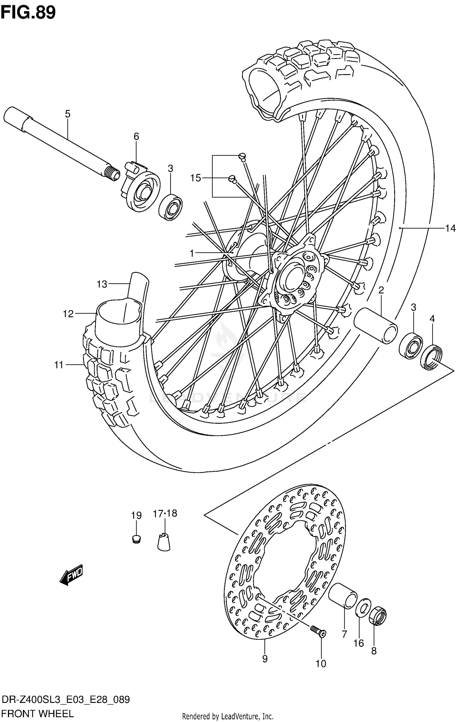 FRONT WHEEL (DR-Z400SL3 E33)