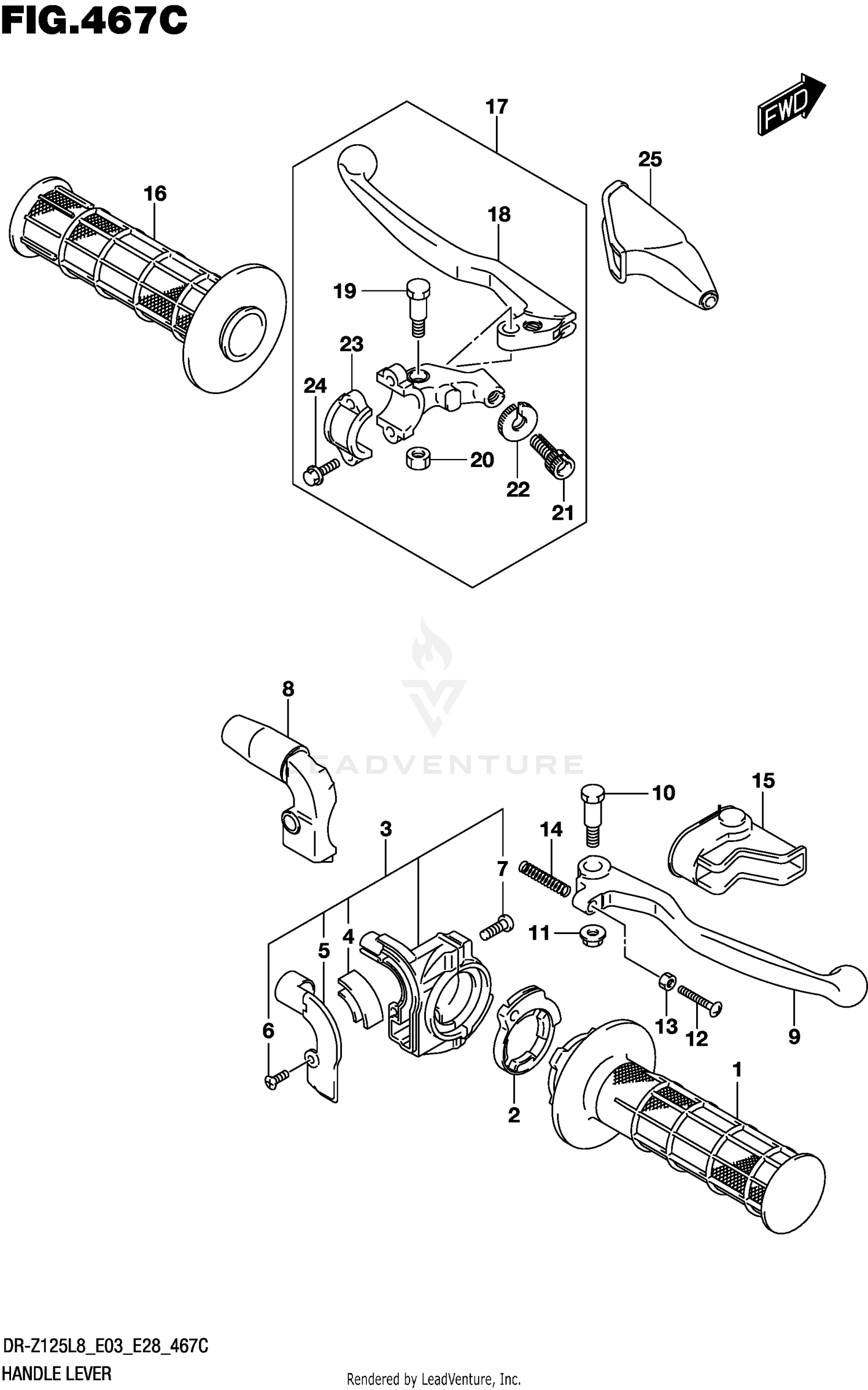 HANDLE LEVER (DR-Z125LL8 E28)