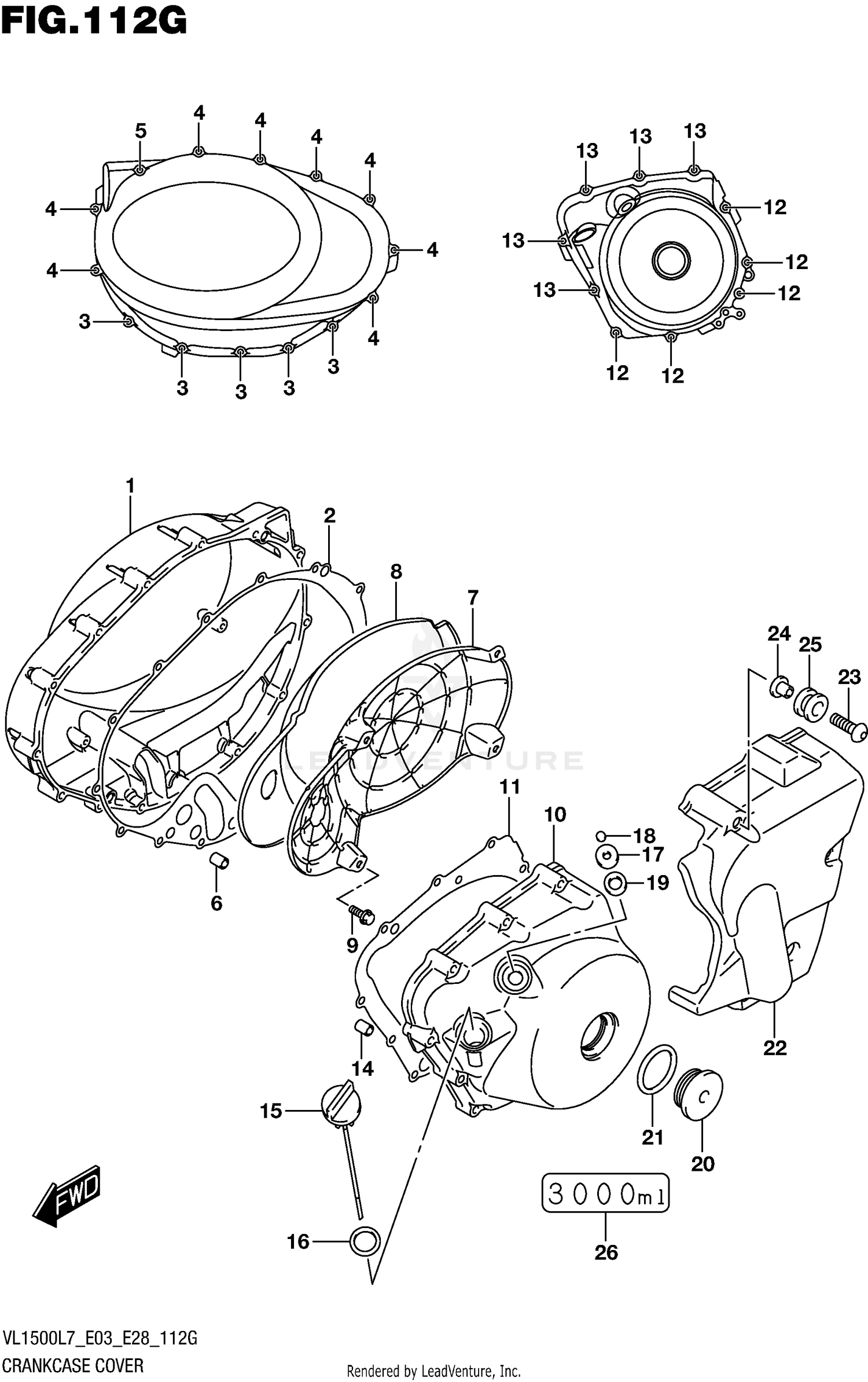 CRANKCASE COVER (VL1500TL7 E33)