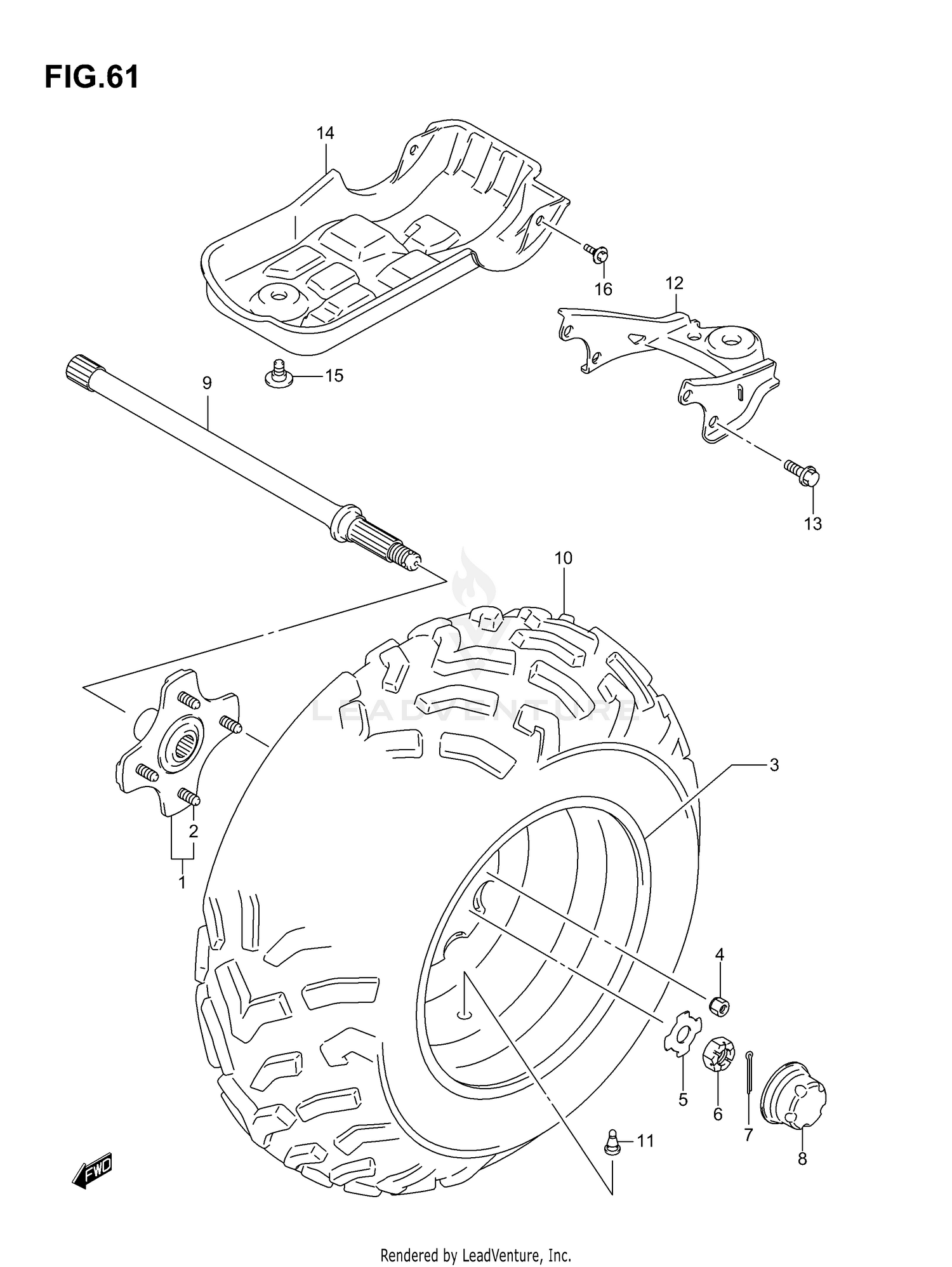 LEFT REAR WHEEL (MODEL K4/K5)