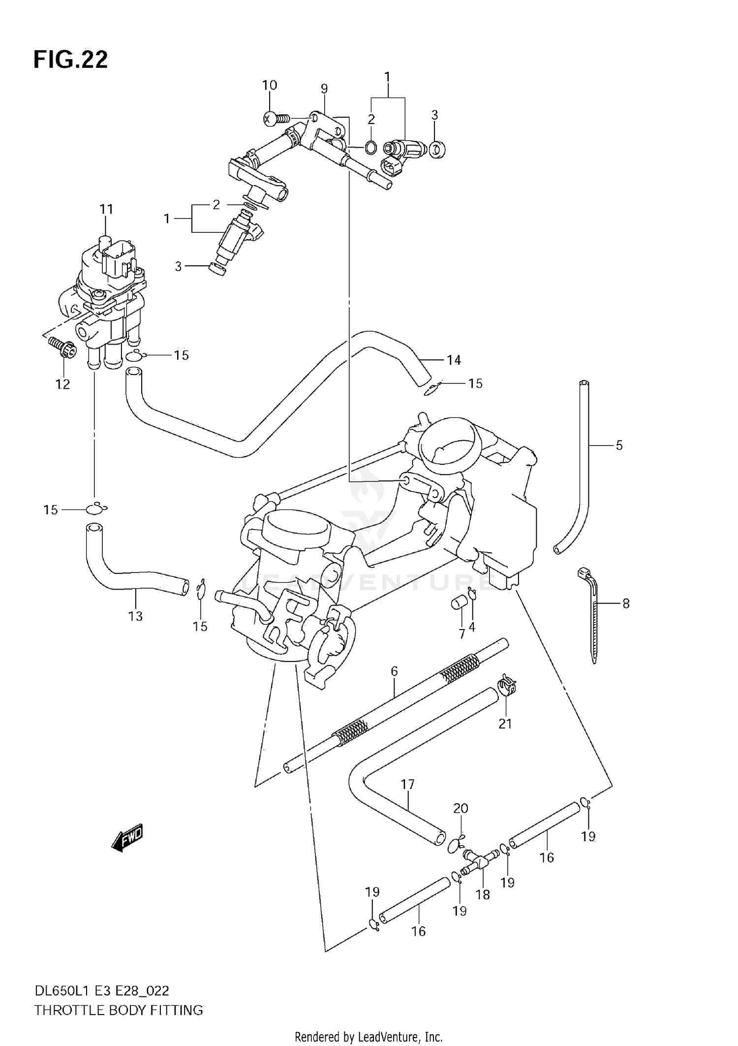 THROTTLE BODY FITTING (DL650A L1 E33)