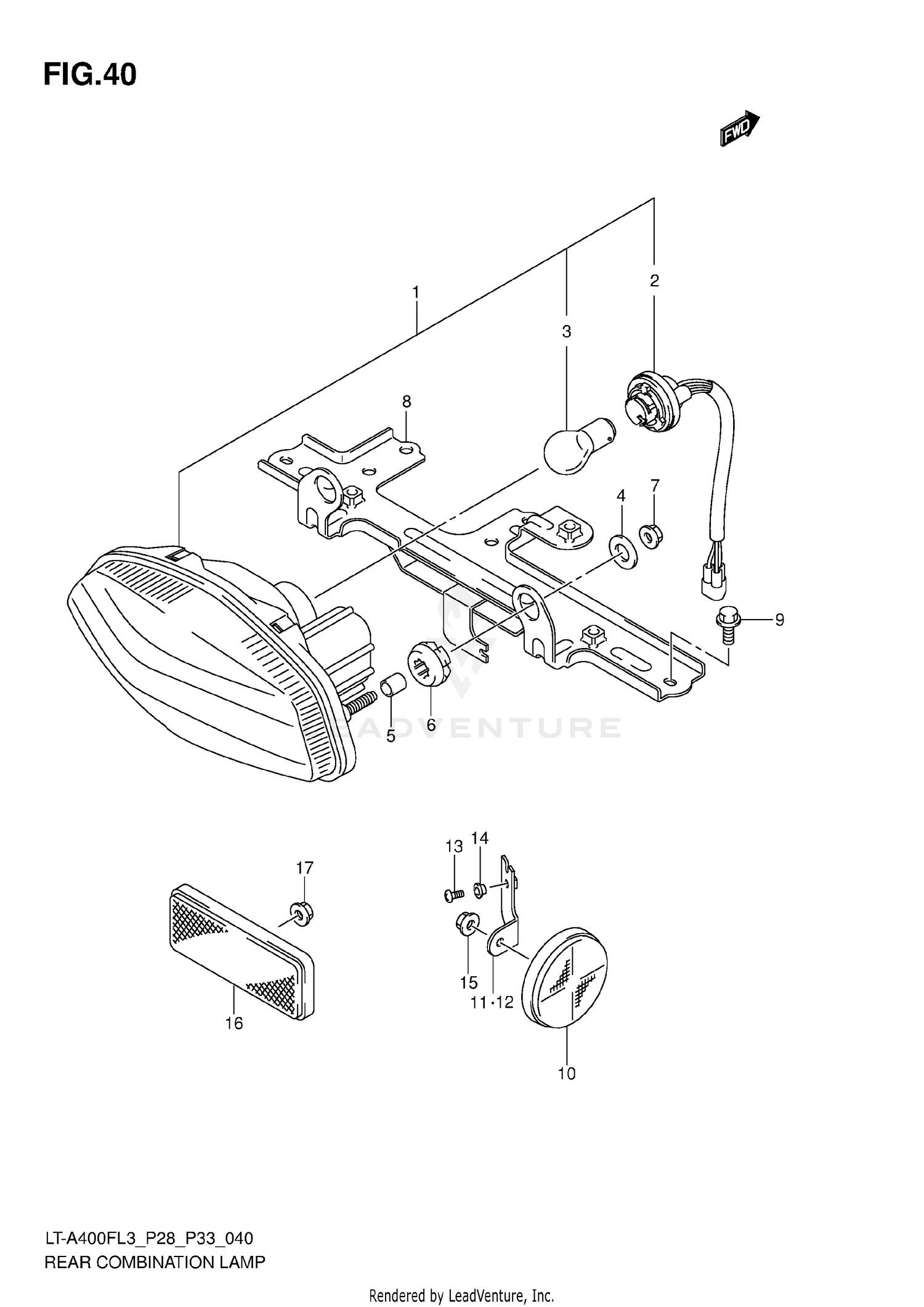 REAR COMBINATION LAMP (LT-A400FZL3 P28)