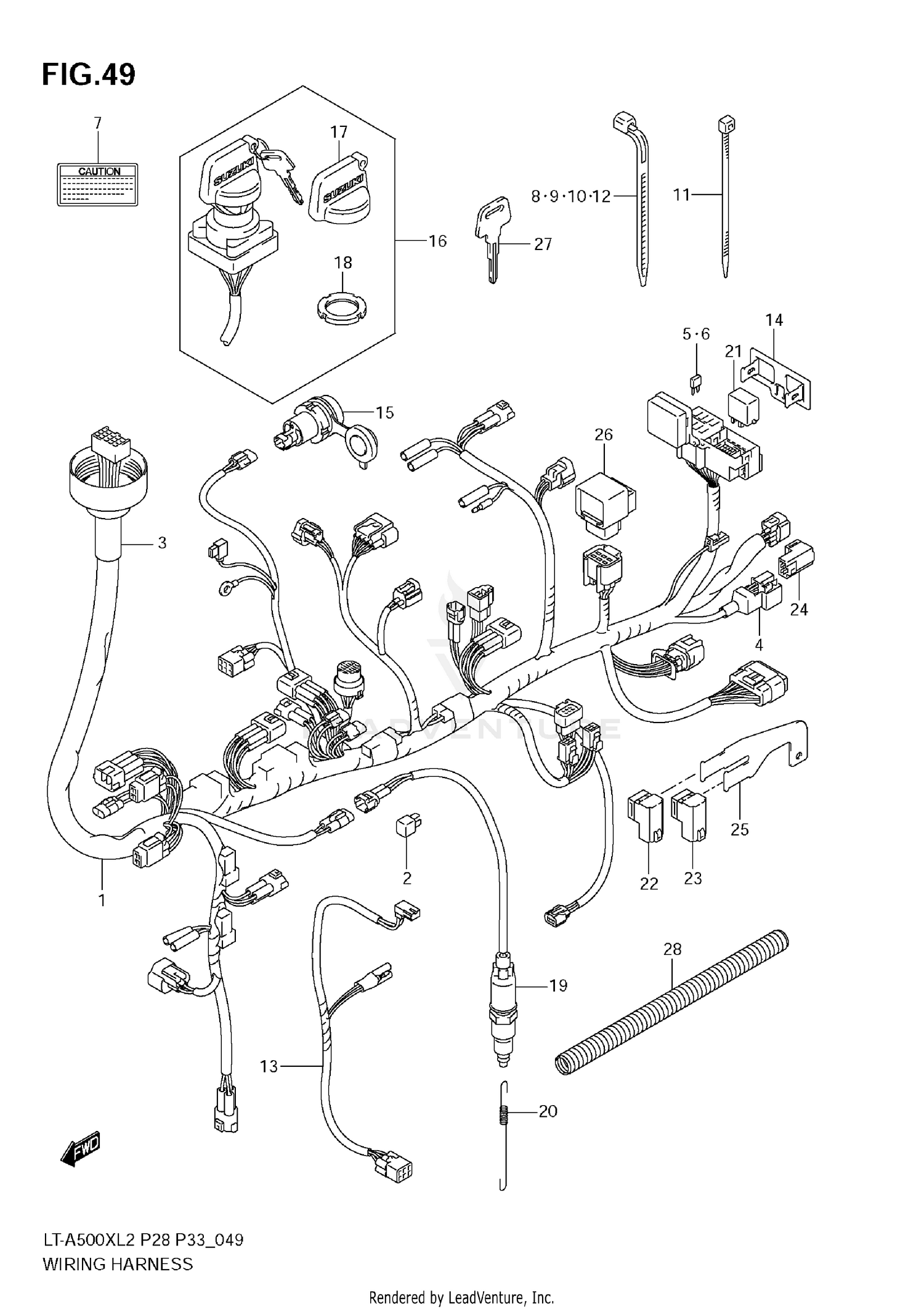 WIRING HARNESS (LT-A500XZ E33)
