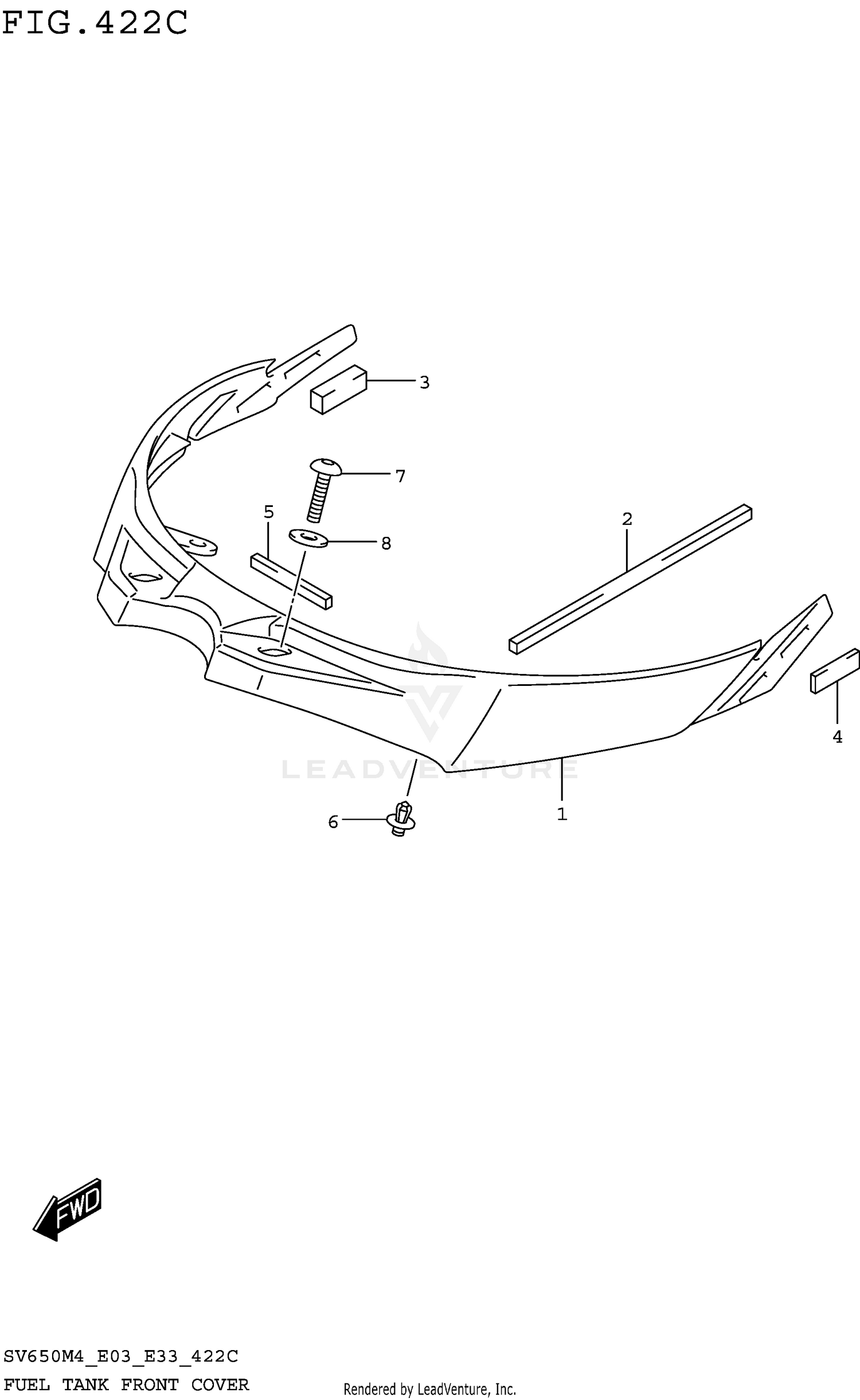 FUEL TANK FRONT COVER (SV650AM4 E28)