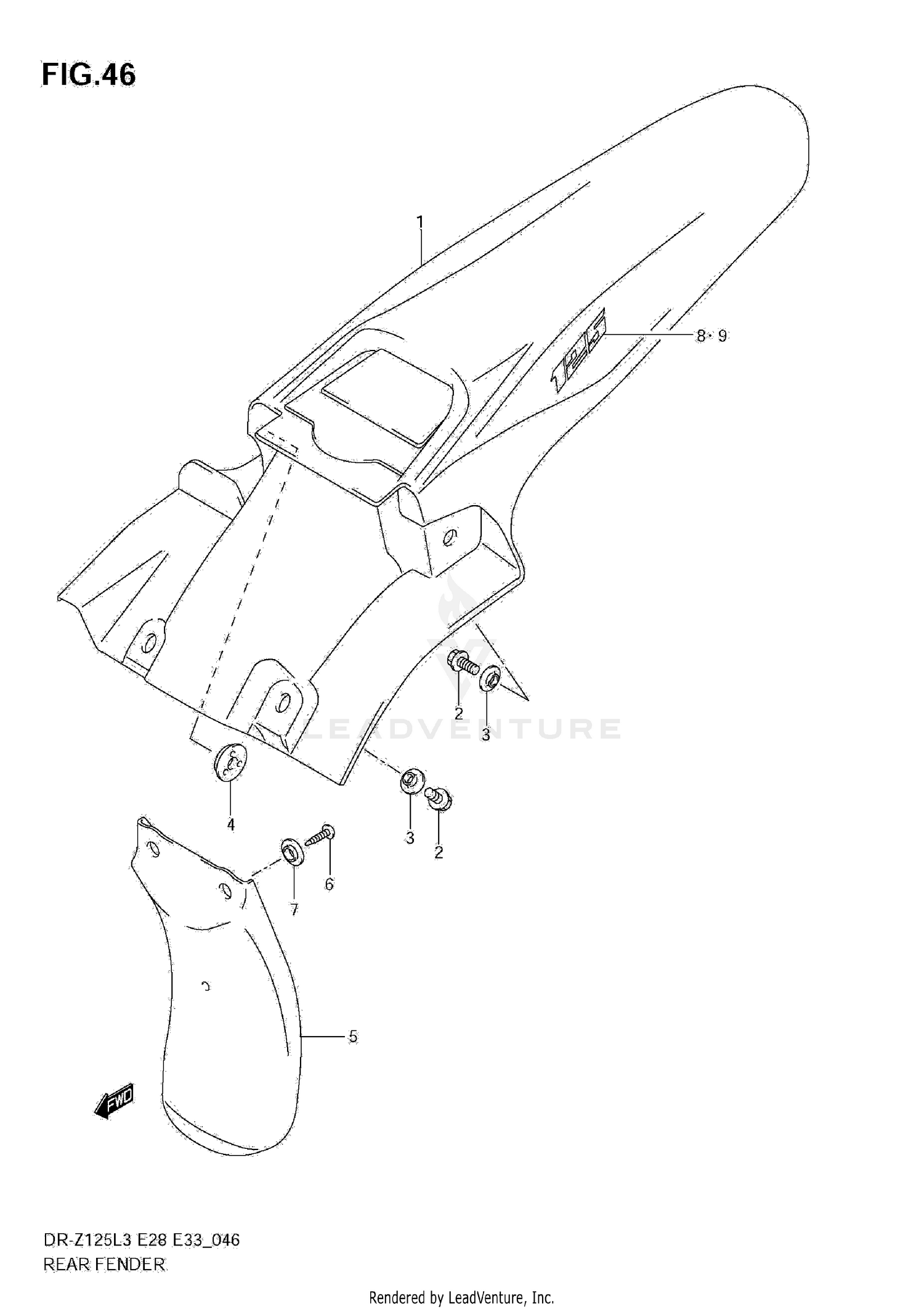 REAR FENDER (DR-Z125L3 E33)