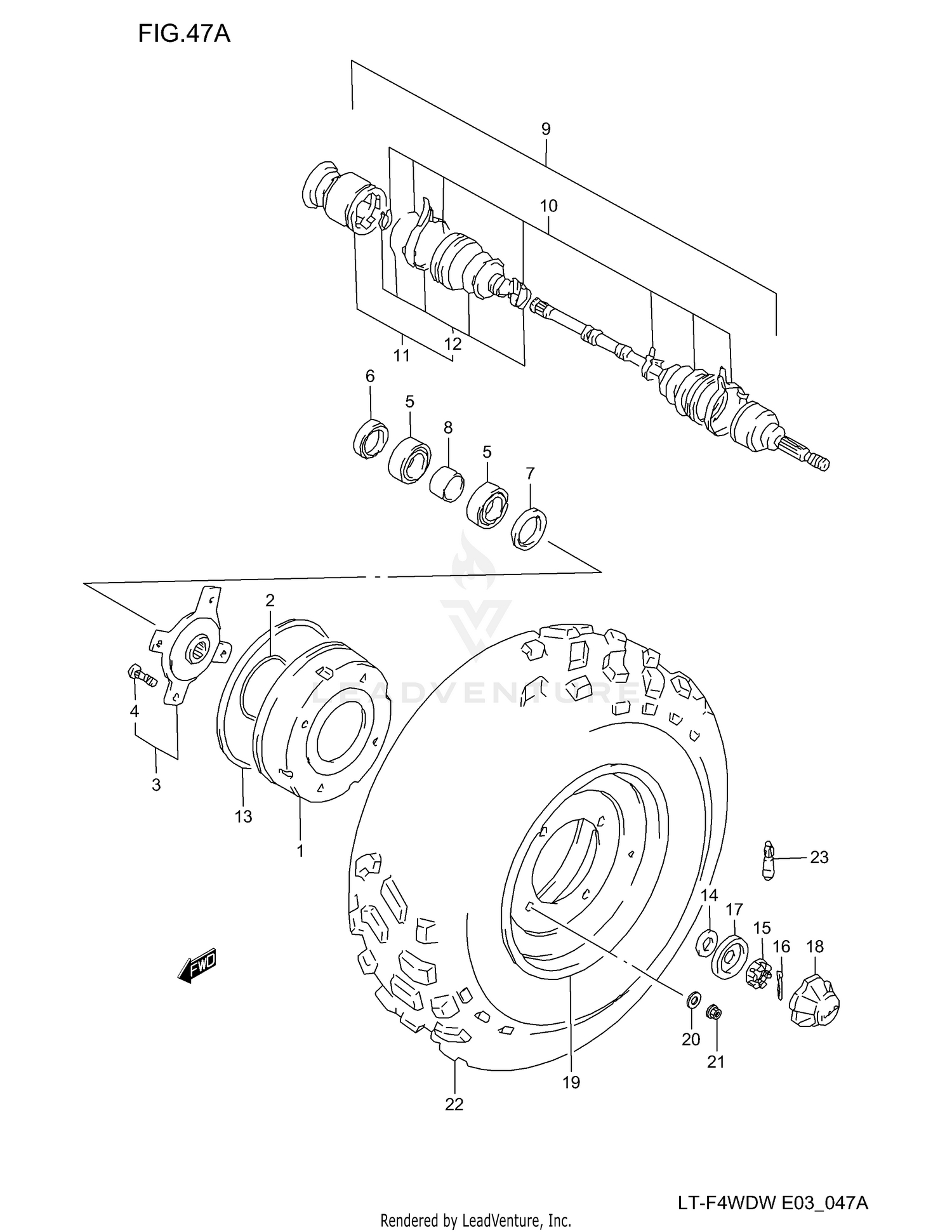 FRONT WHEEL (SEE NOTE)