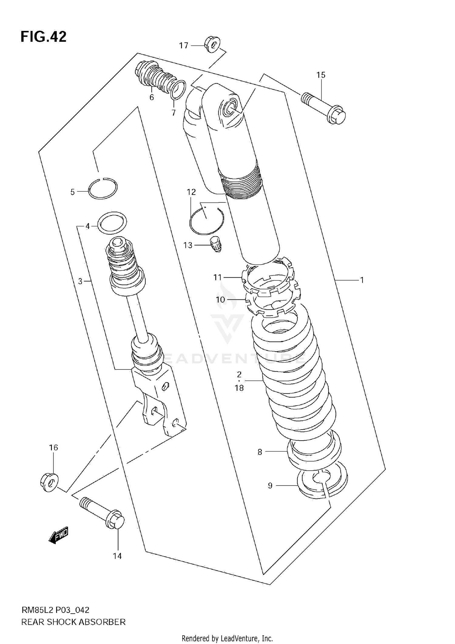 REAR SHOCK ABSORBER (RM85L)