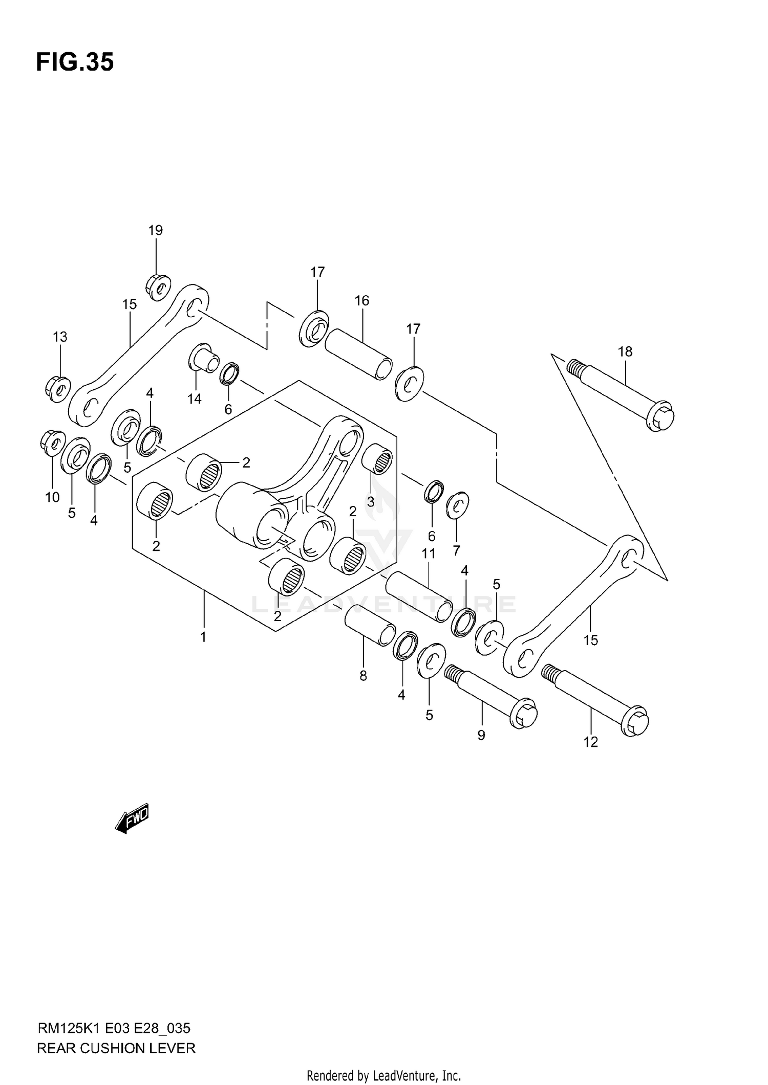 REAR CUSHION LEVER (MODEL K1)