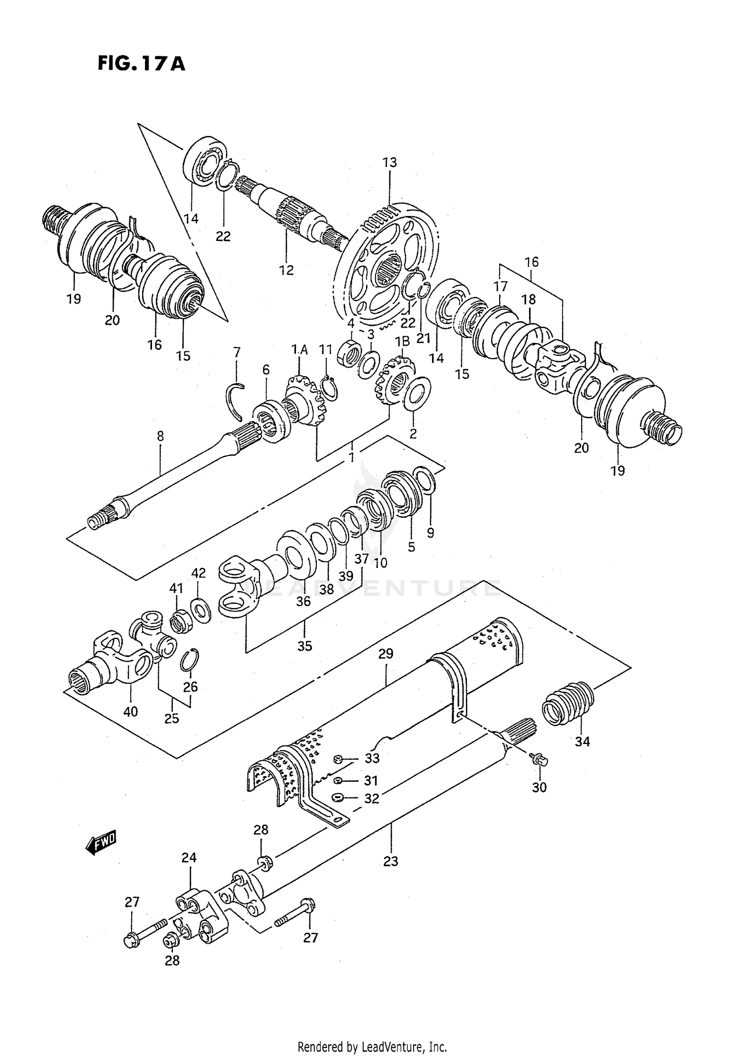 SECONDARY GEAR - PROPELLER SHAFT (MODEL R/S)