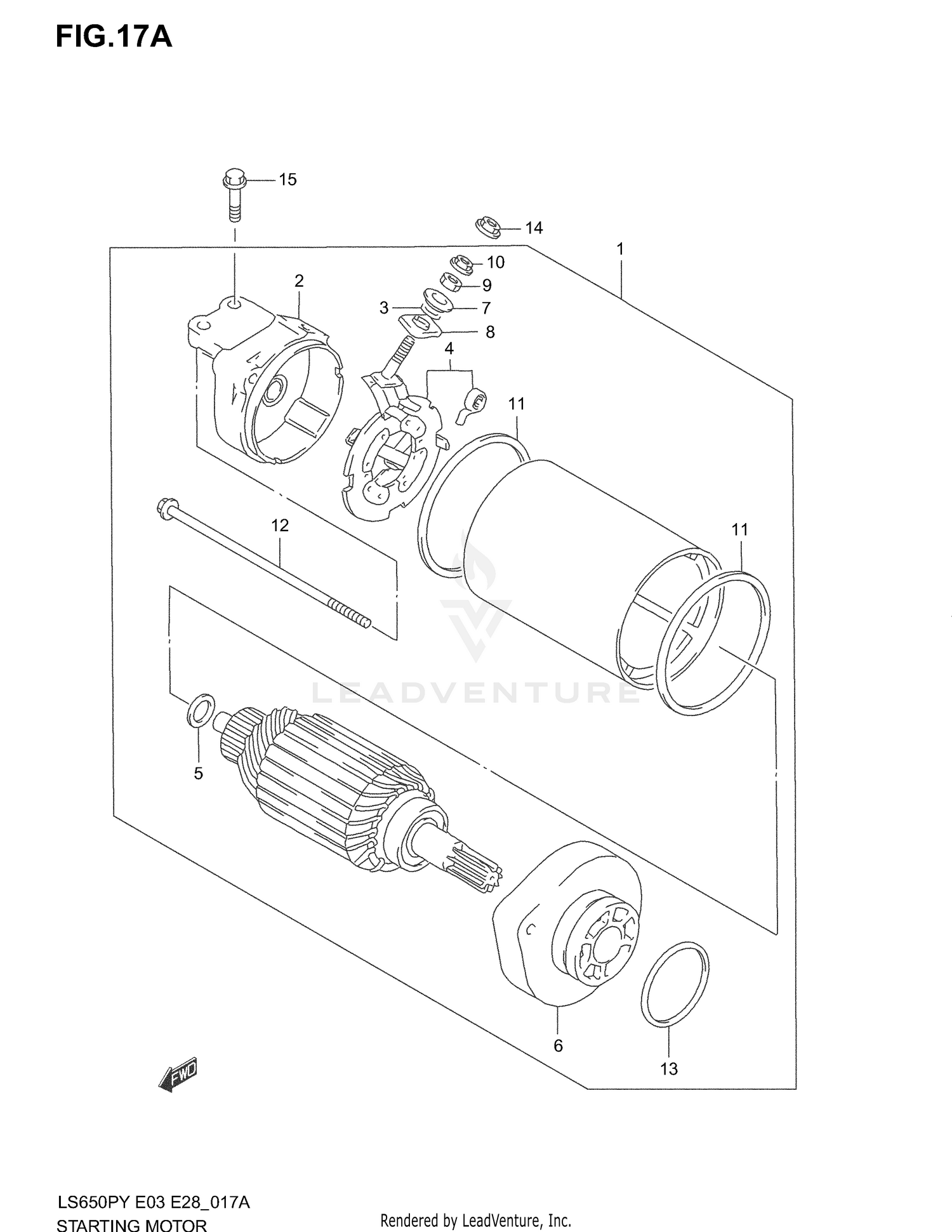 STARTING MOTOR (SEE NOTE)