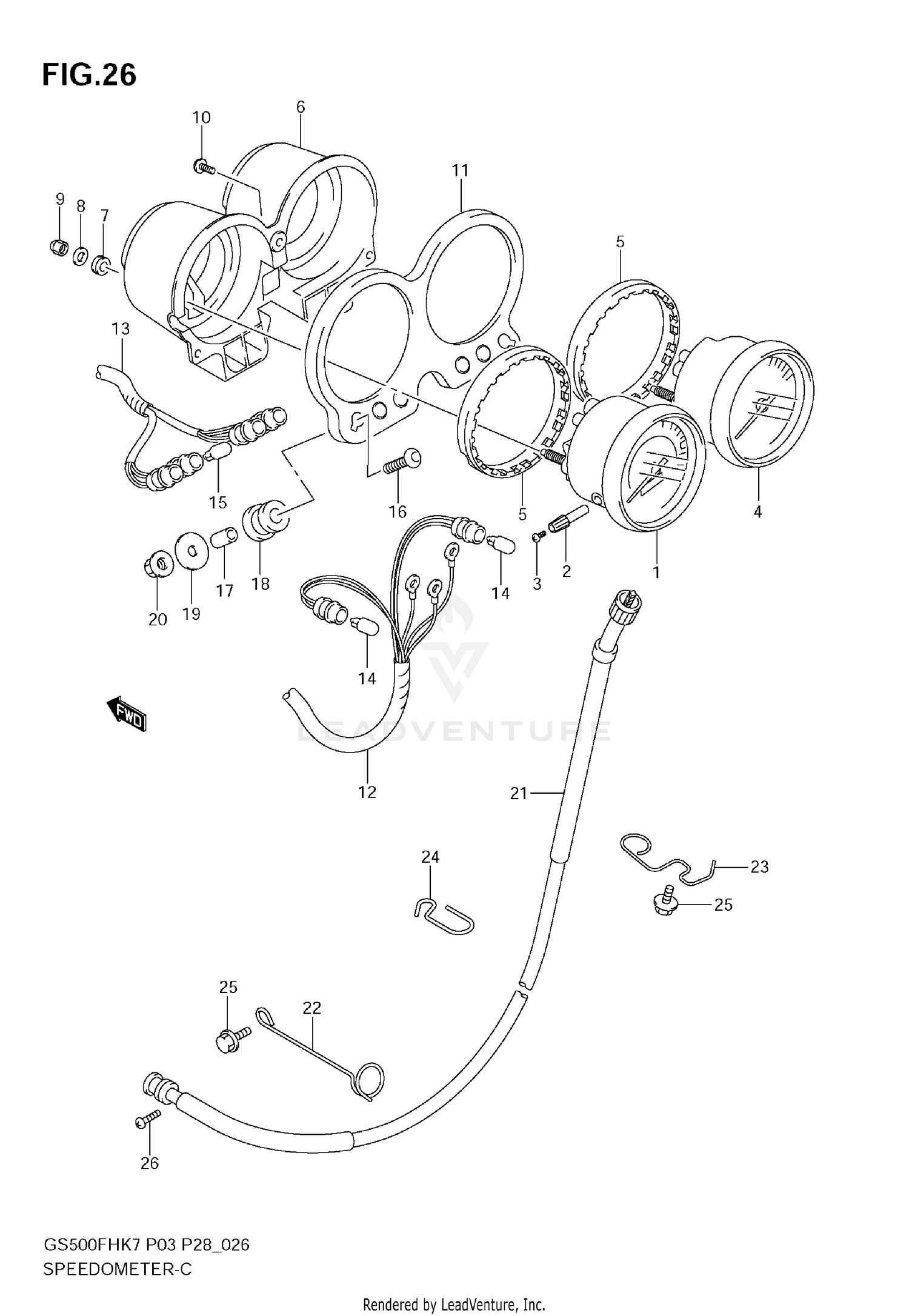 SPEEDOMETER - TACHOMETER (GS500H E28, E95)