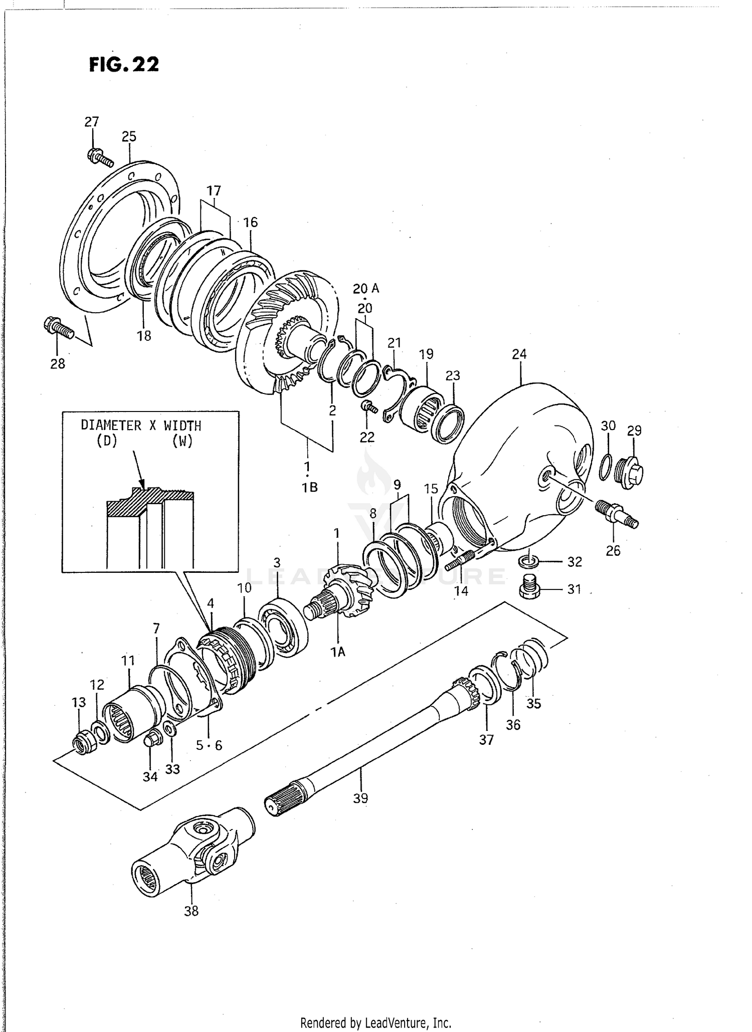 PROPELLER SHAFT - FINAL DRIVE GEAR