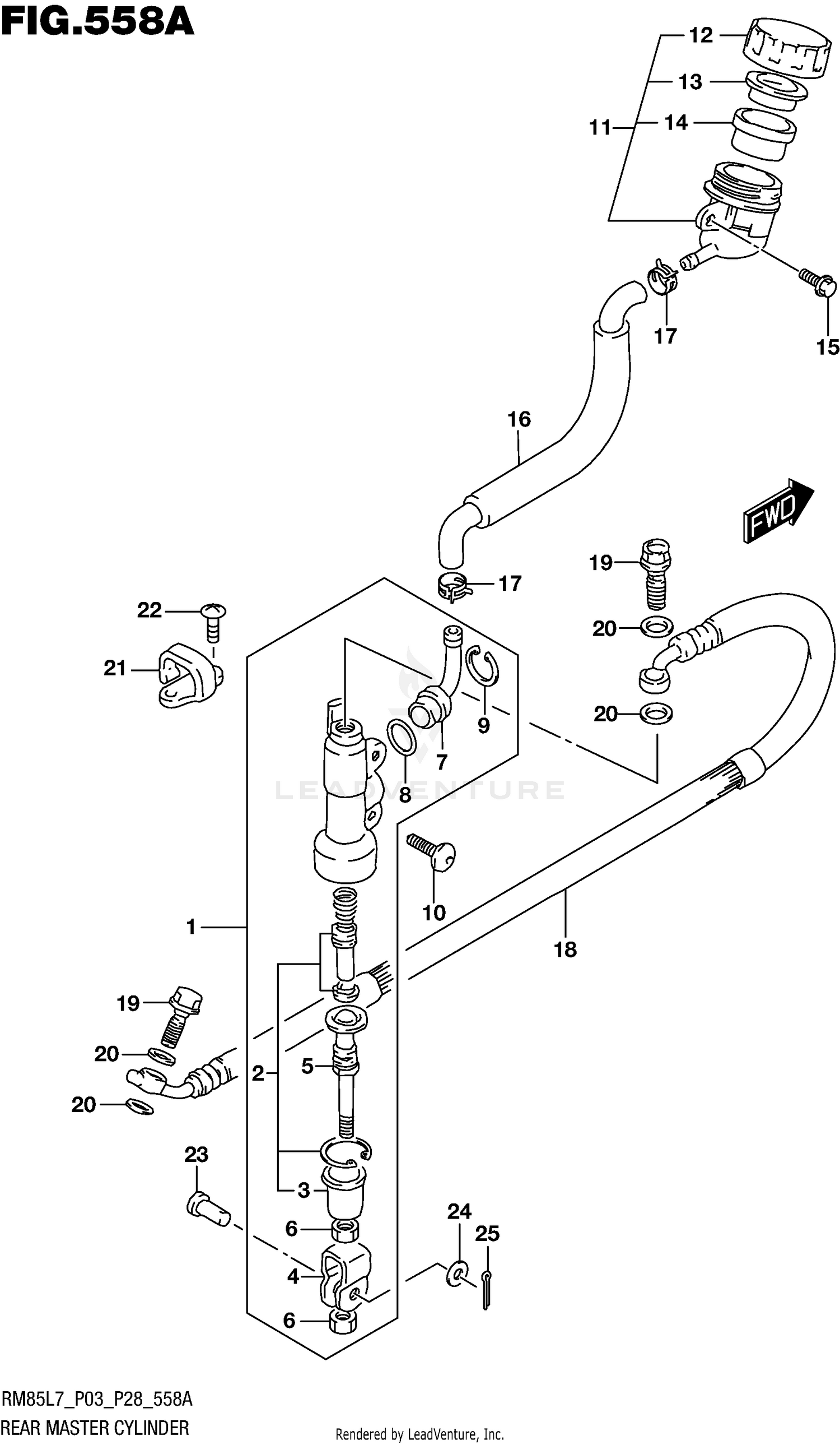 REAR MASTER CYLINDER (RM85L7 P03)