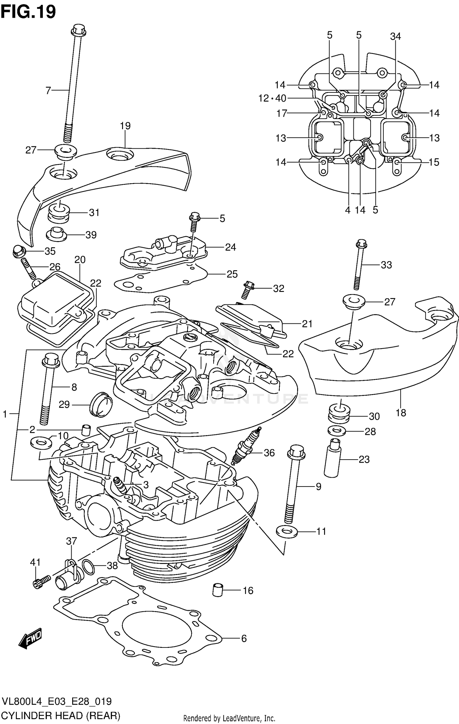 CYLINDER HEAD (REAR) (VL800TL4 E33)