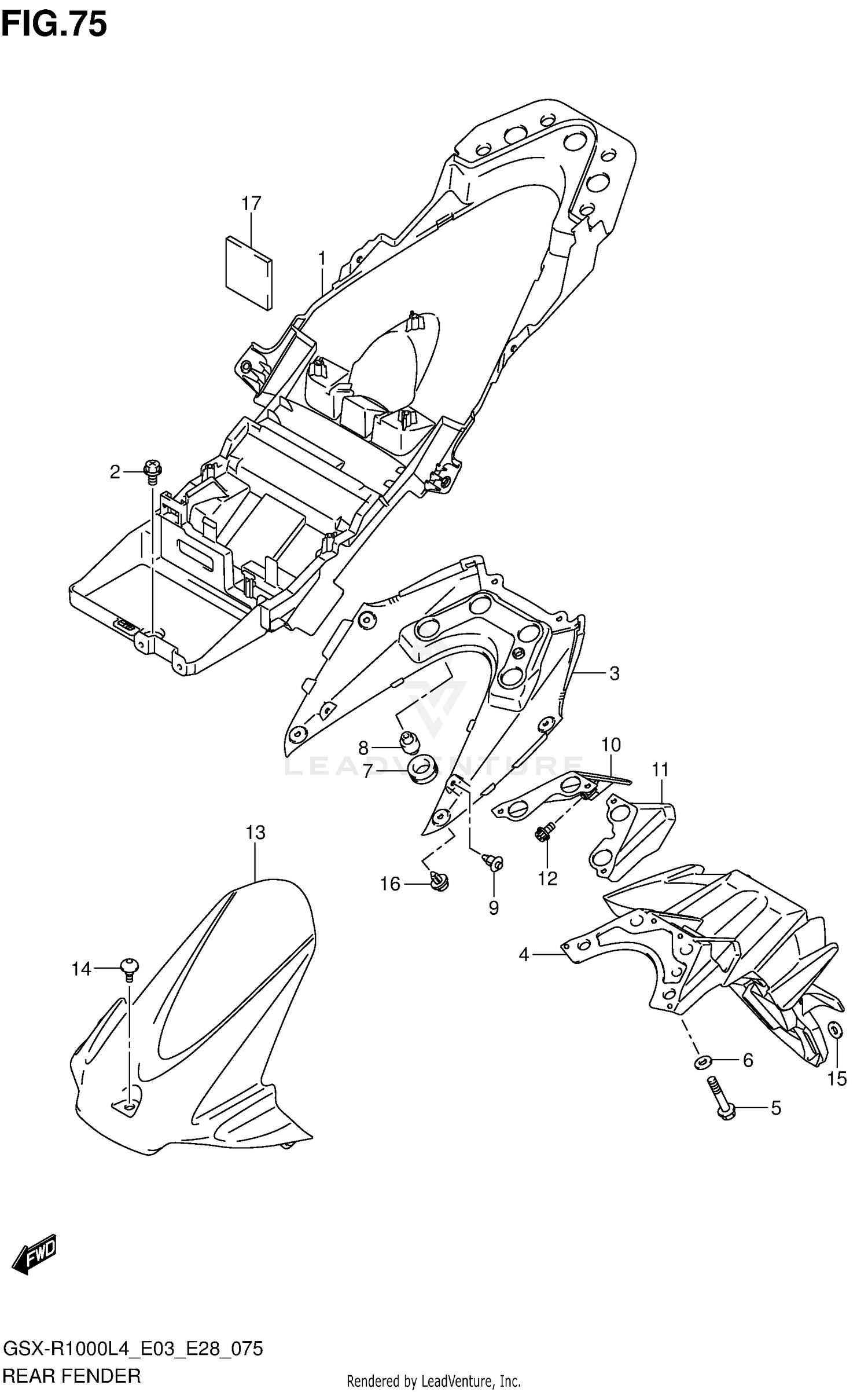 REAR FENDER (GSX-R1000L4 E33)