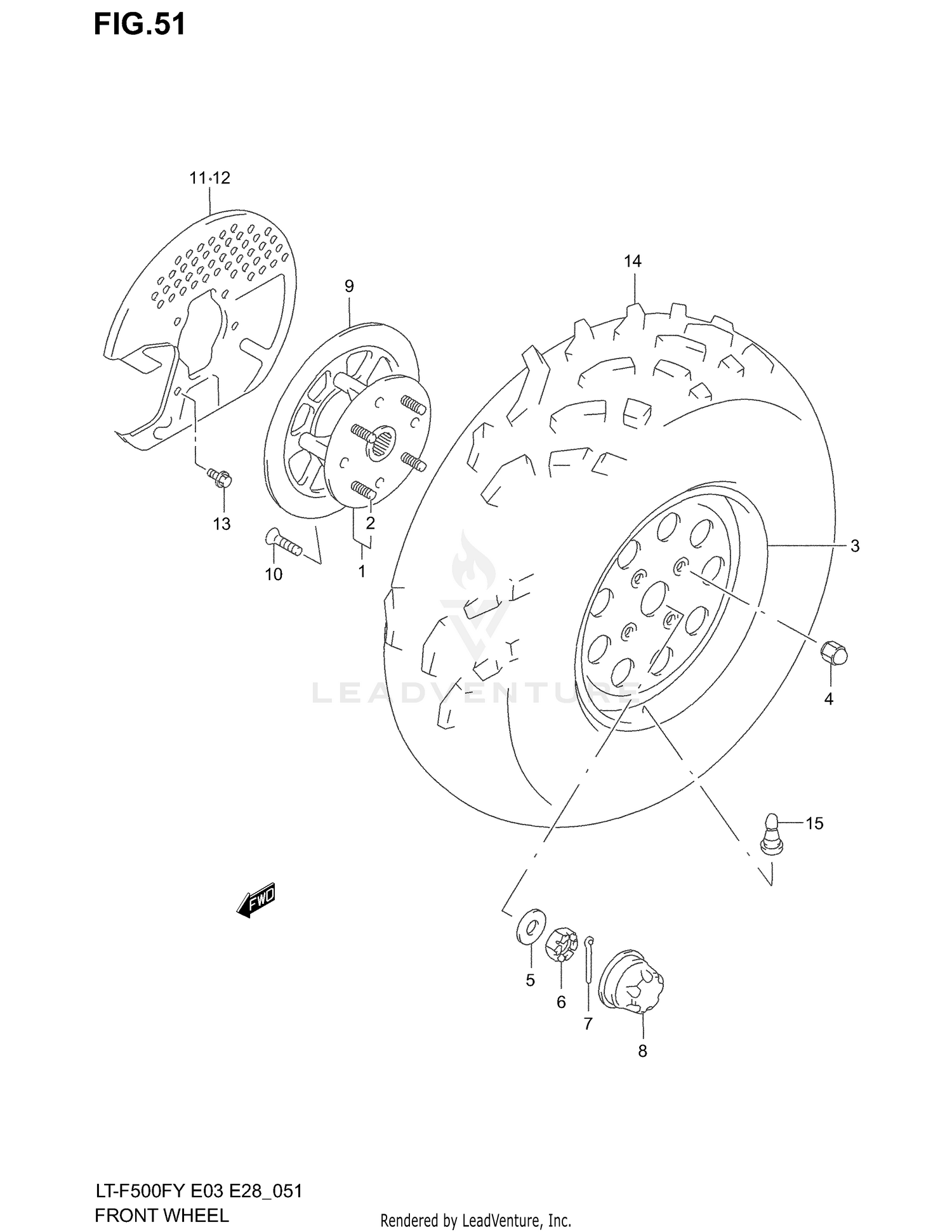 FRONT WHEEL (MODEL W/X)