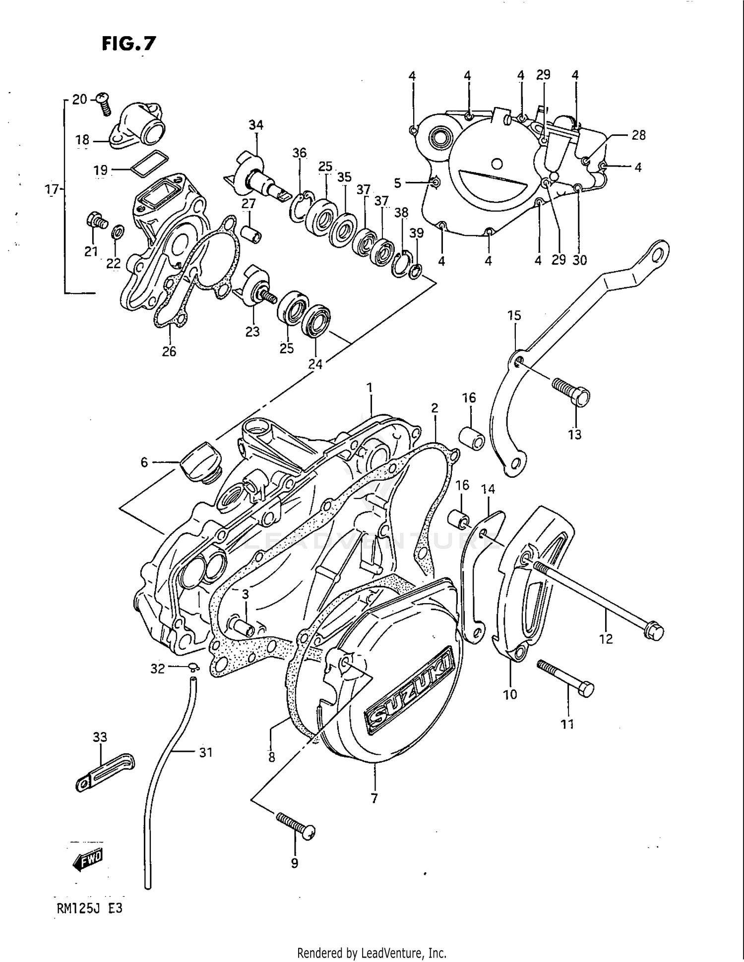 CRANKCASE COVER- WATER PUMP