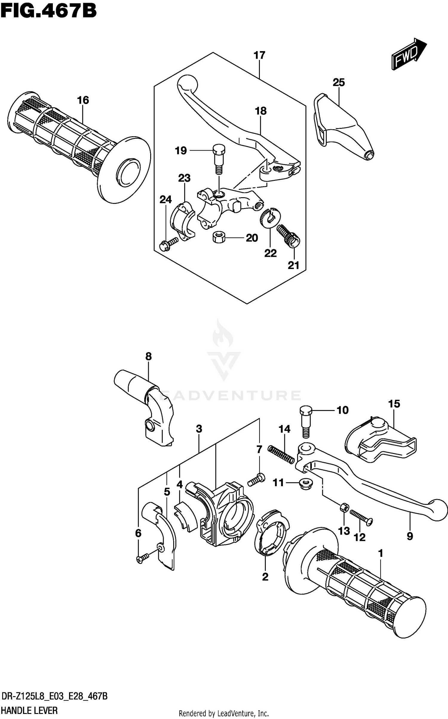 HANDLE LEVER (DR-Z125LL8 E03)