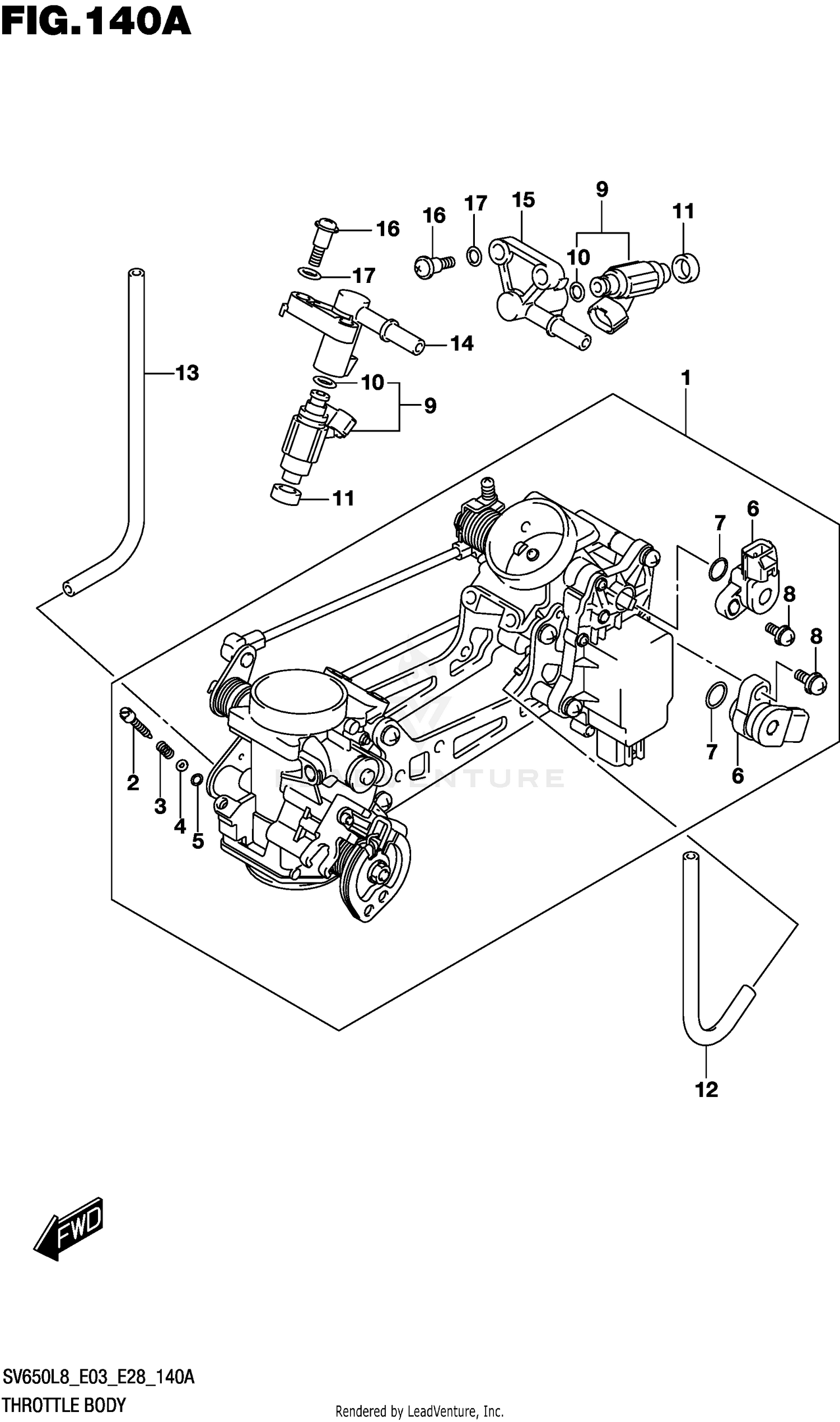 THROTTLE BODY (SV650L8 E03)