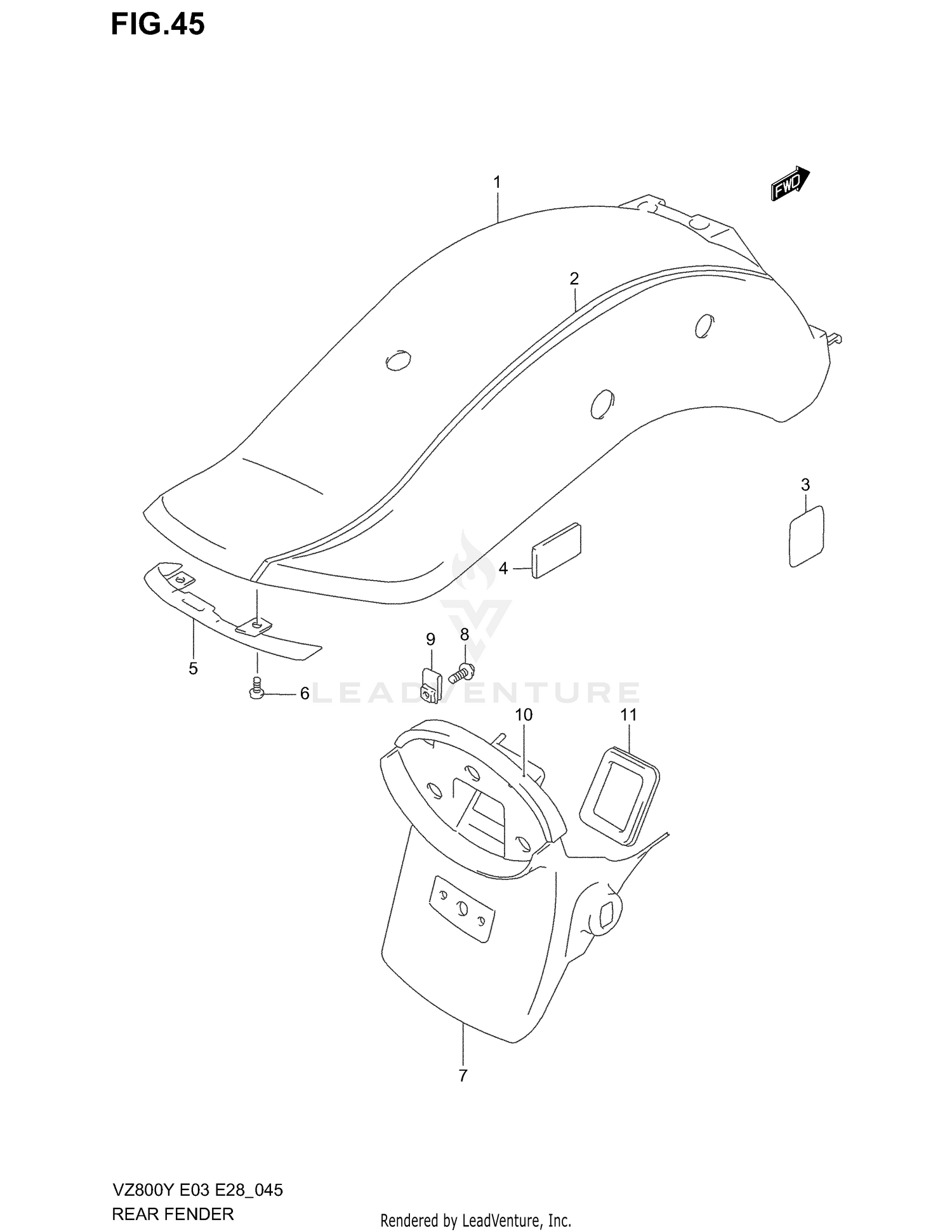 REAR FENDER (MODEL V)