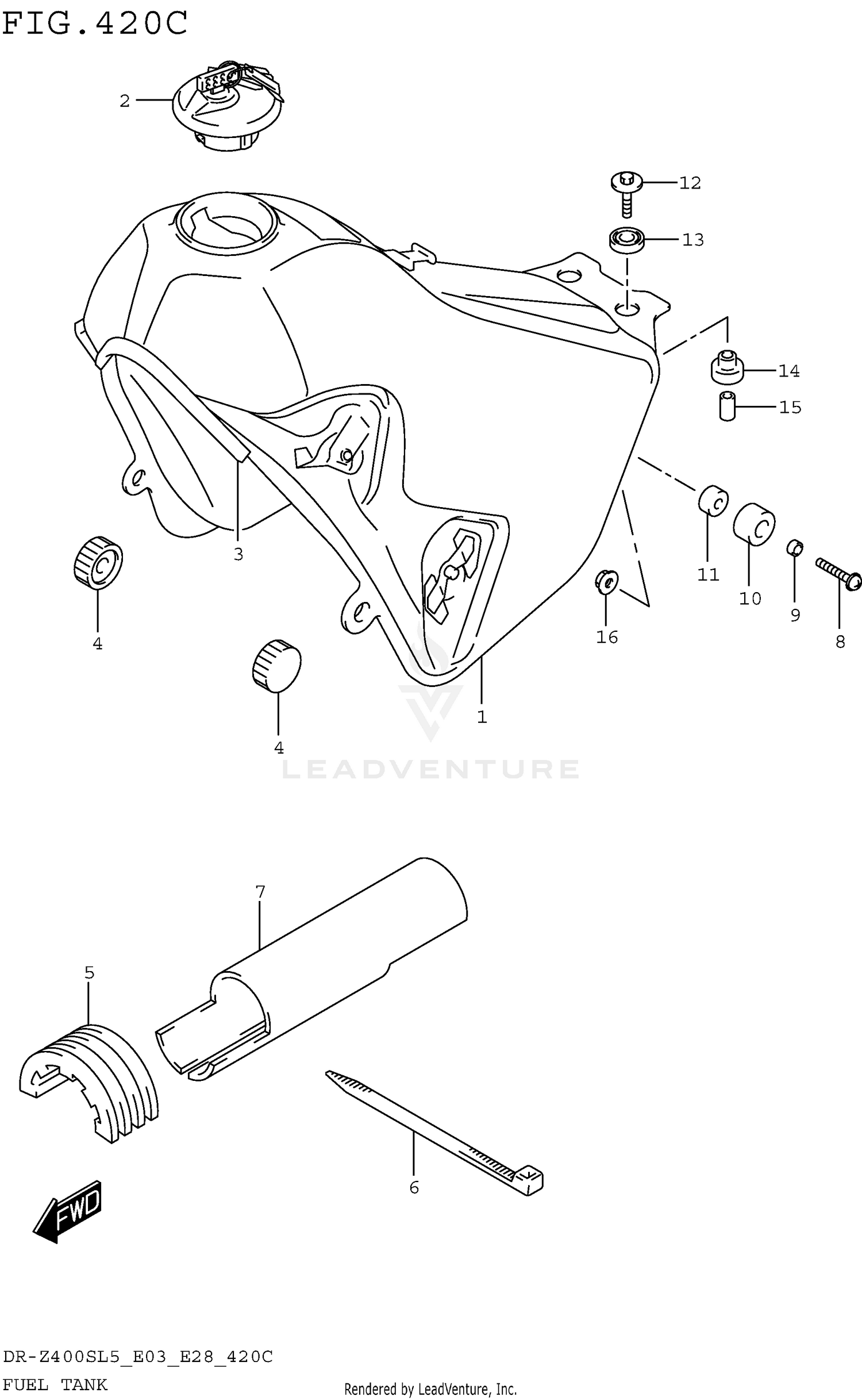 FUEL TANK (DR-Z400SL5 E33)