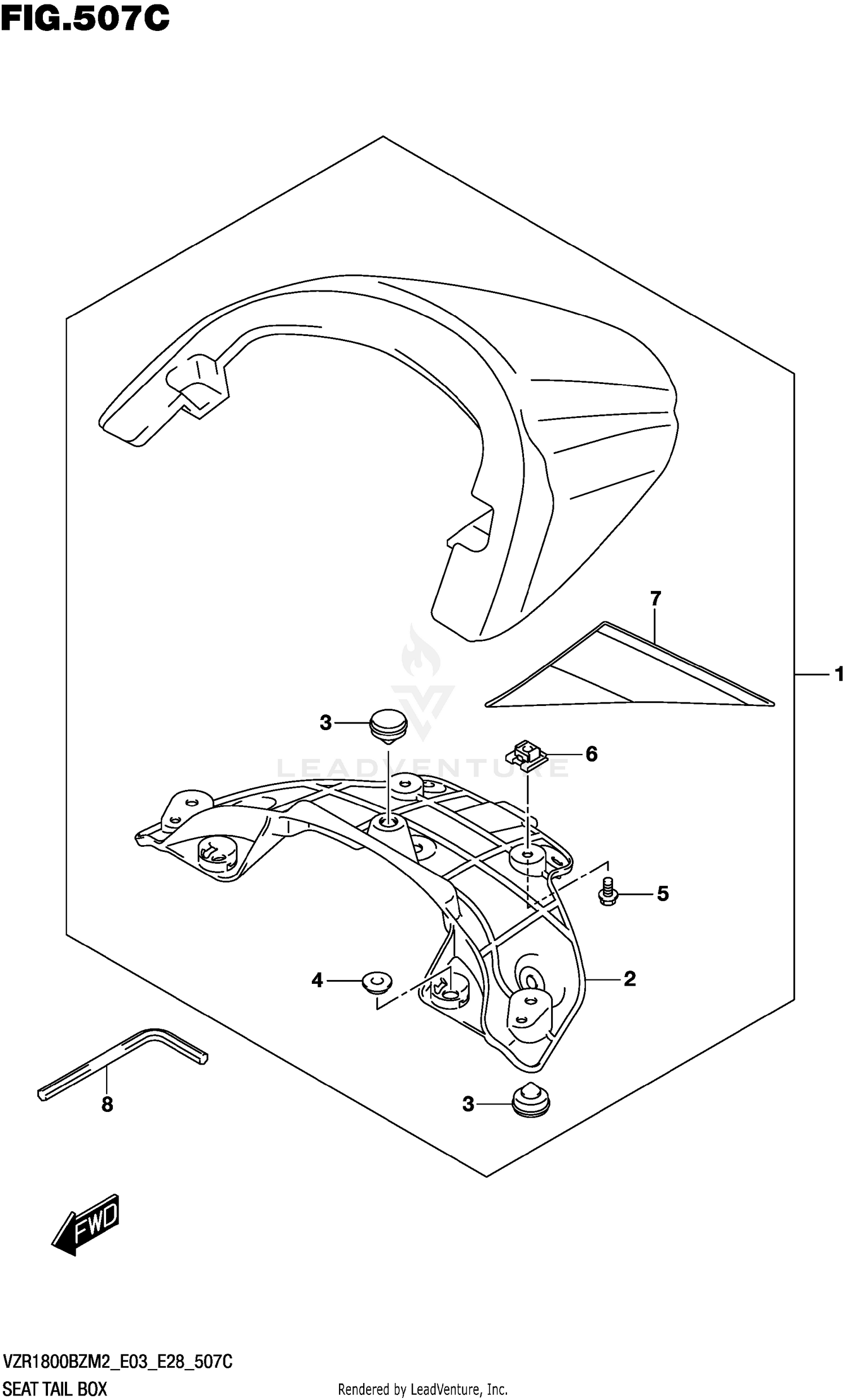 SEAT TAIL BOX (SEE NOTE 1) 507C