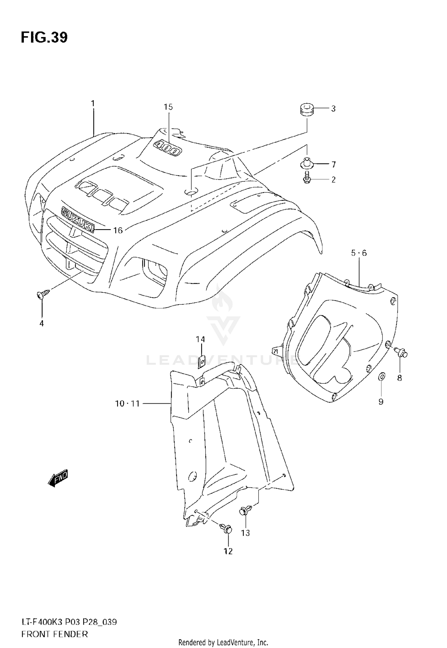 FRONT FENDER (MODEL K3)