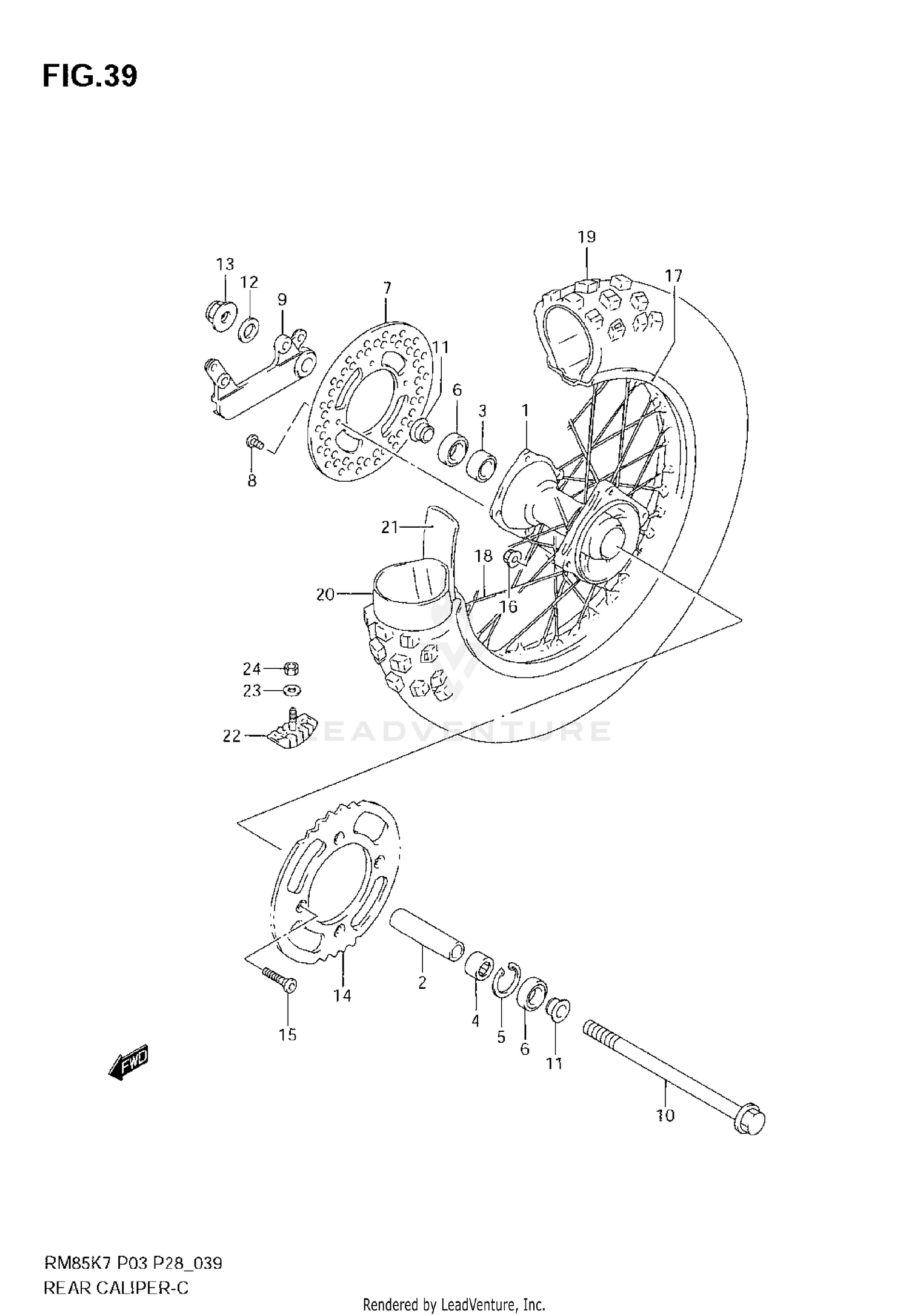 REAR WHEEL (RM85LK7/LK8)