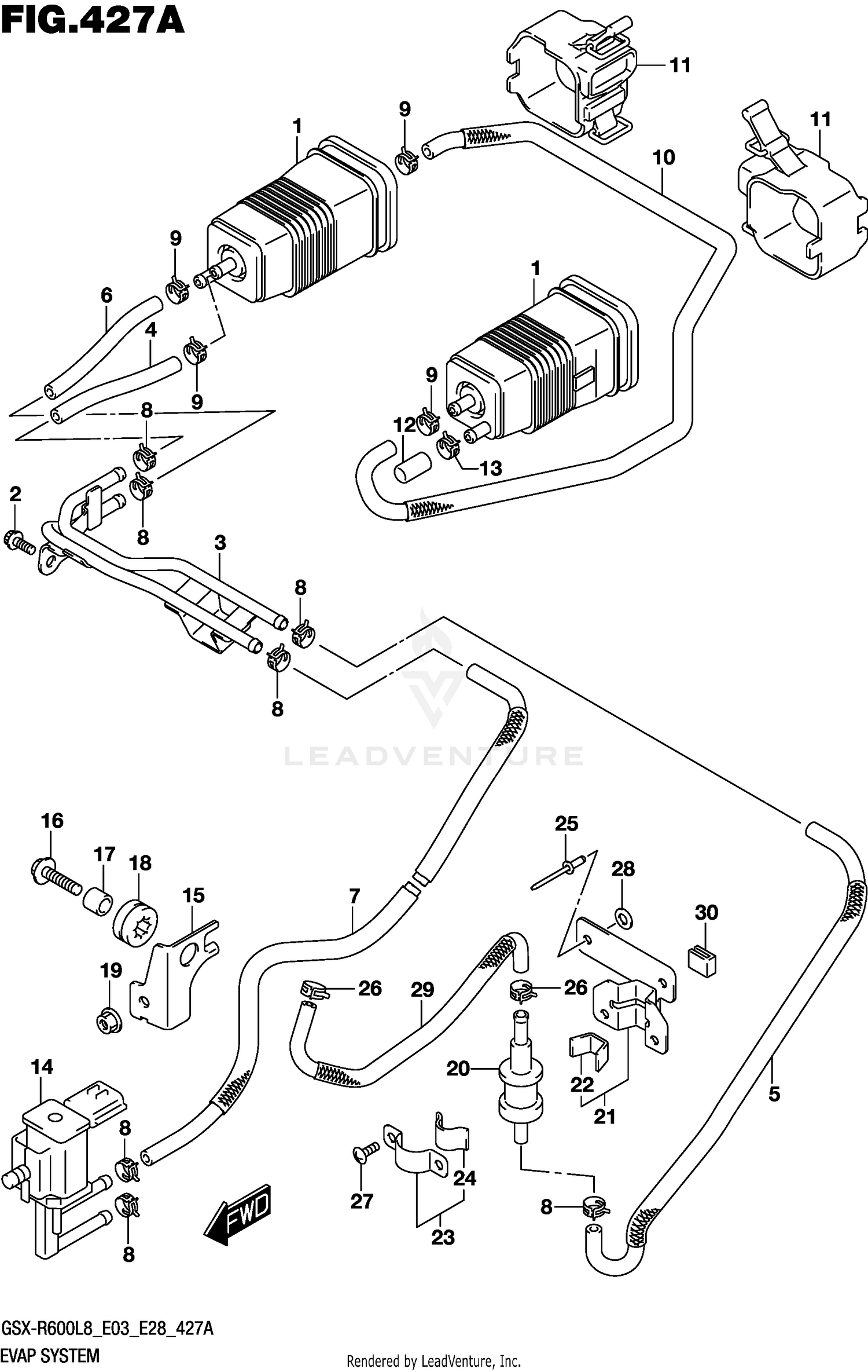 EVAP SYSTEM (GSX-R600L8 E33)