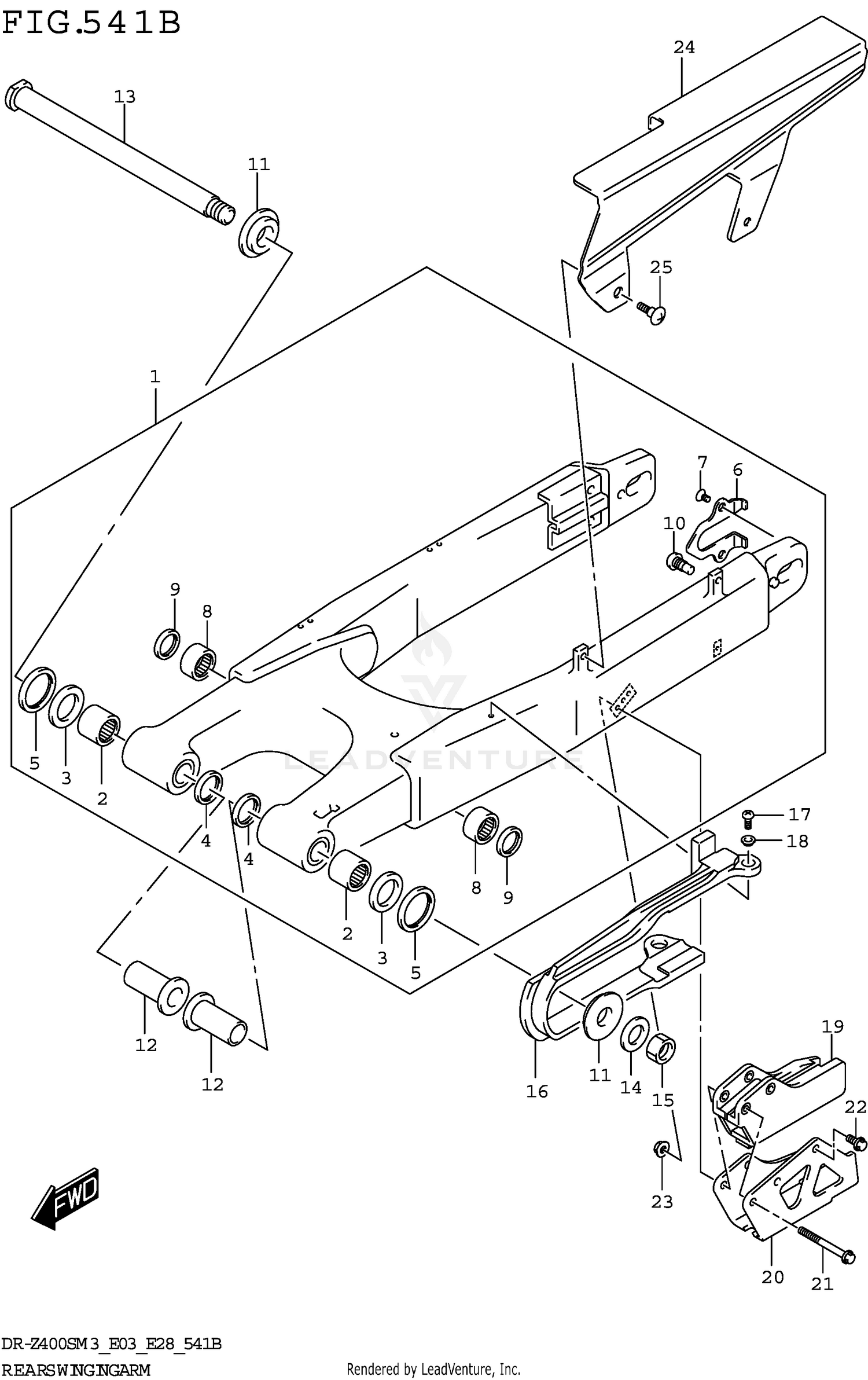 REAR SWINGINGARM (DR-Z400SM3 E28)